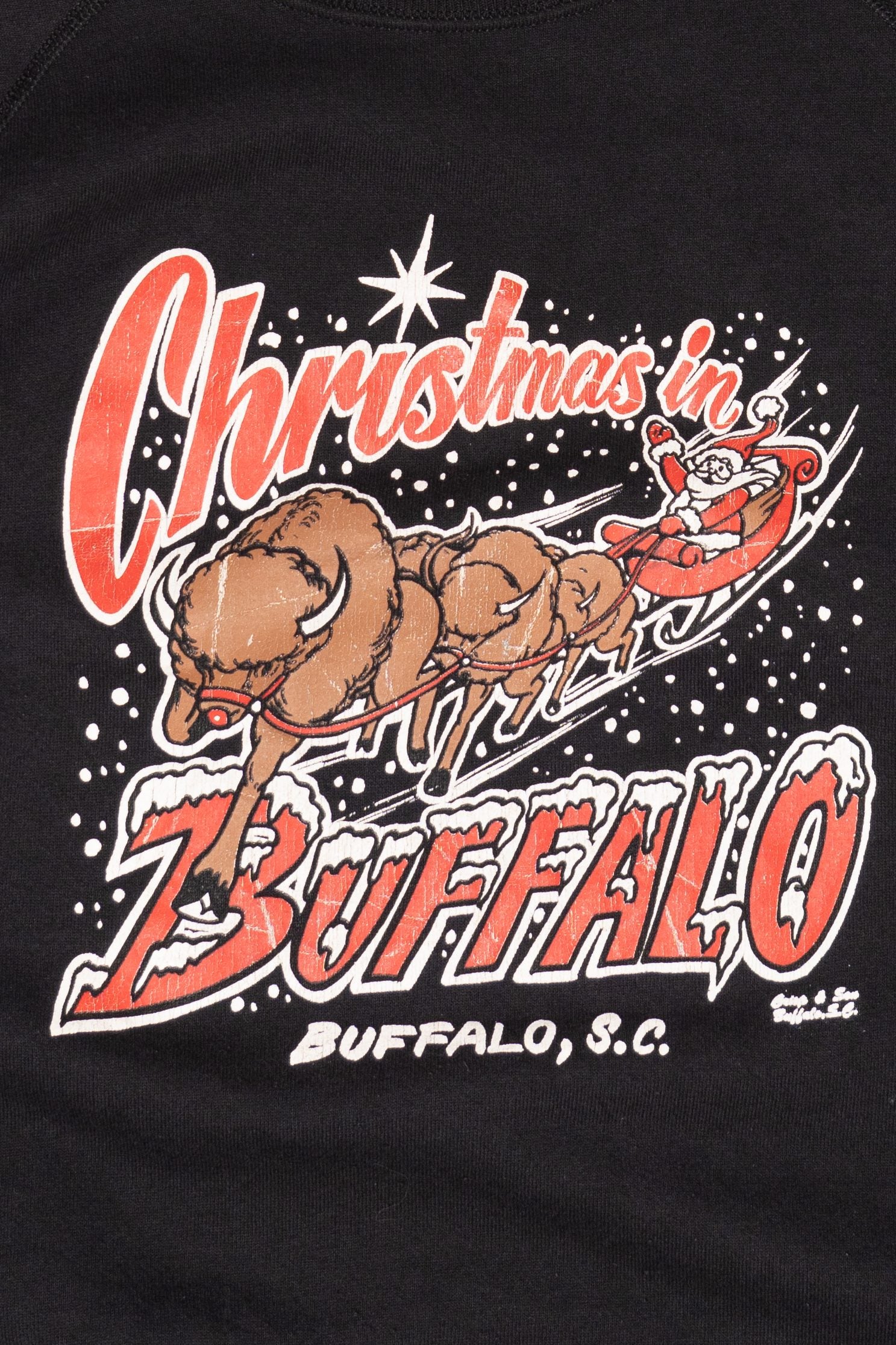 Vintage "Christmas In Buffalo, S.C"  Ugly Christmas Sweater (1990s)