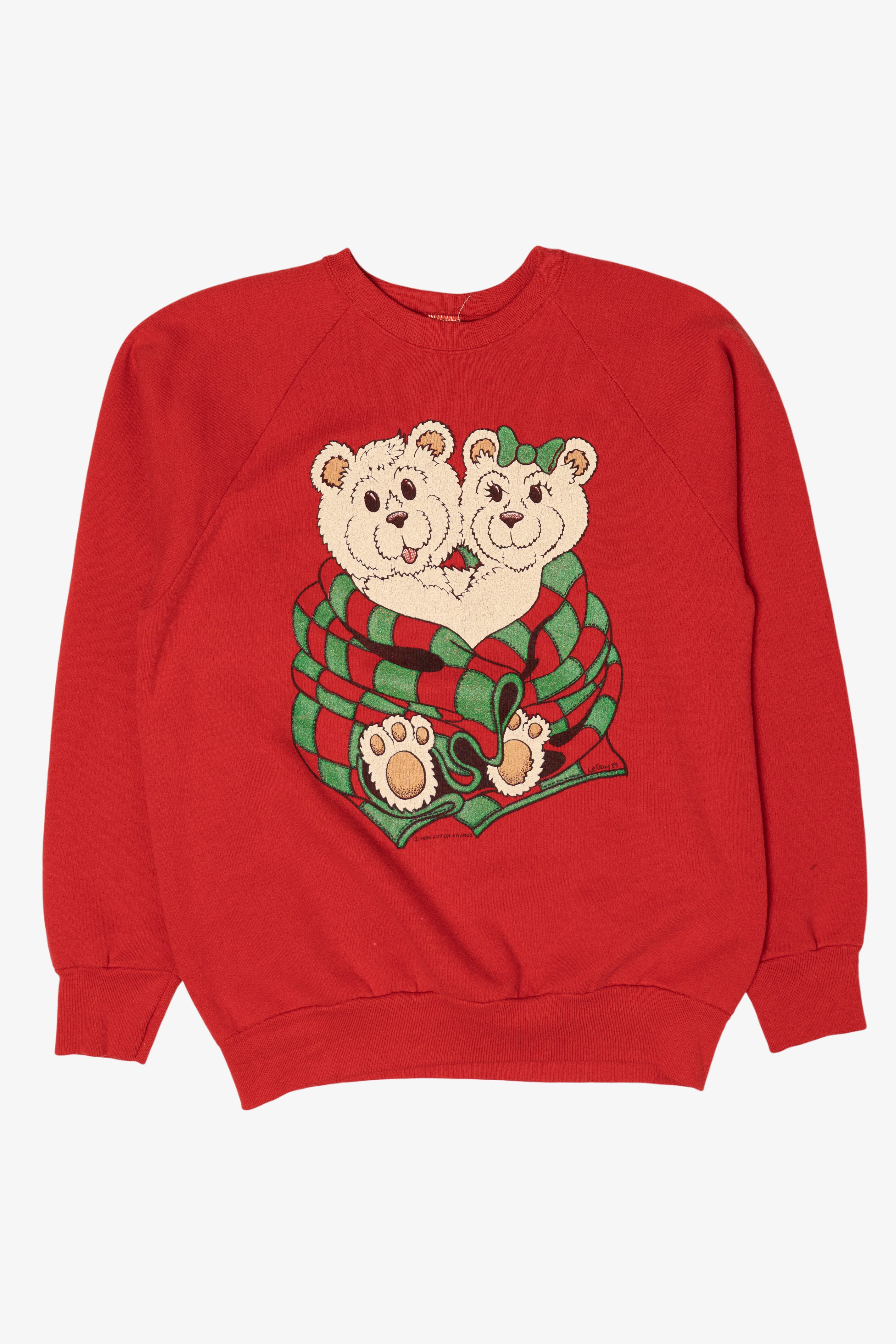 Vintage Bears Cuddling Ugly Christmas Sweater (1980s)
