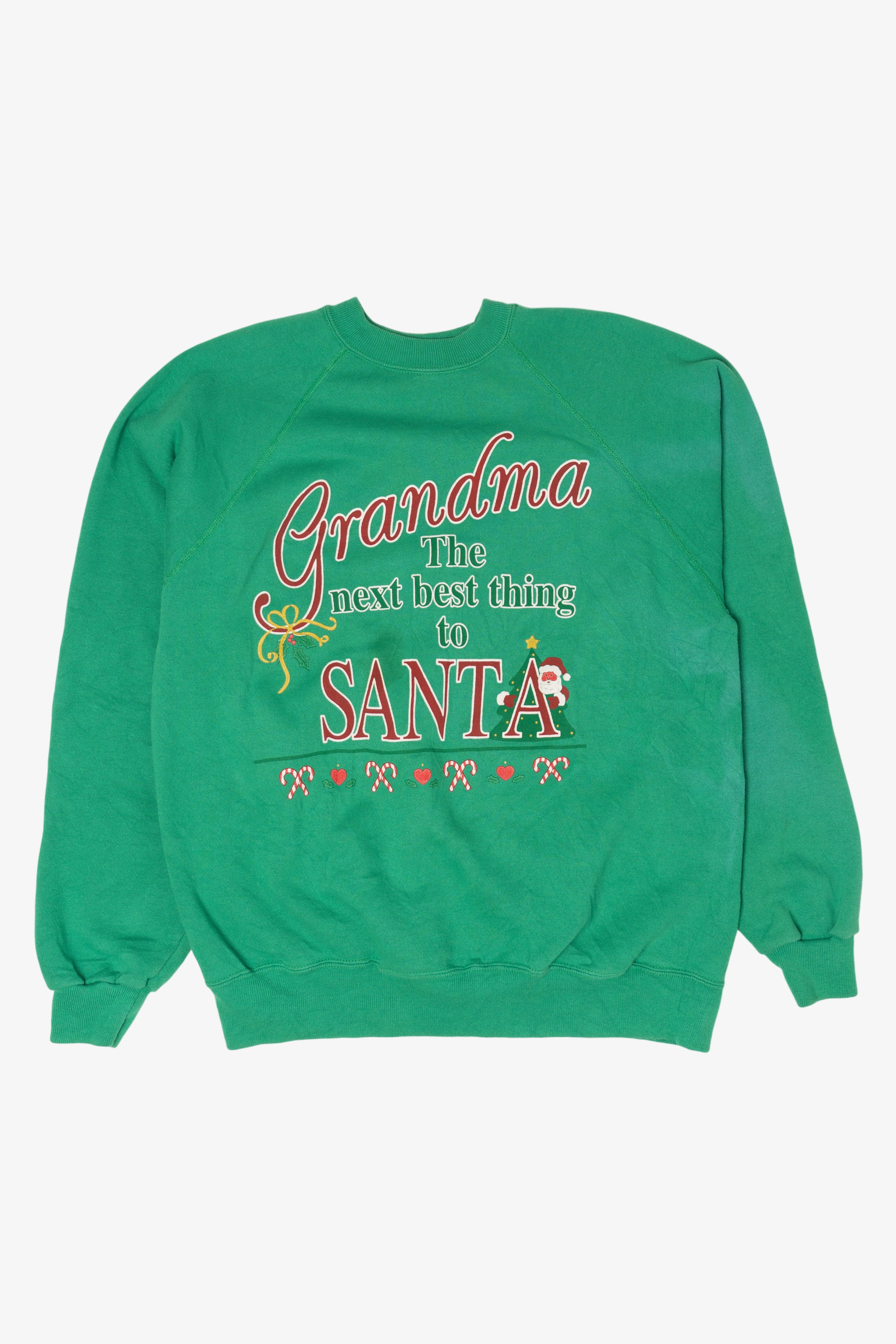 Vintage "Grandma is The Next Best Thing To Santa" Ugly Christmas Sweater (1990s)