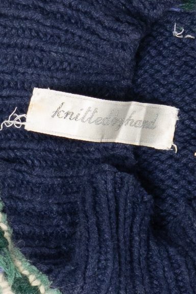 Vintage Hand Knit Wreaths Ugly Christmas Sweater (1990s)