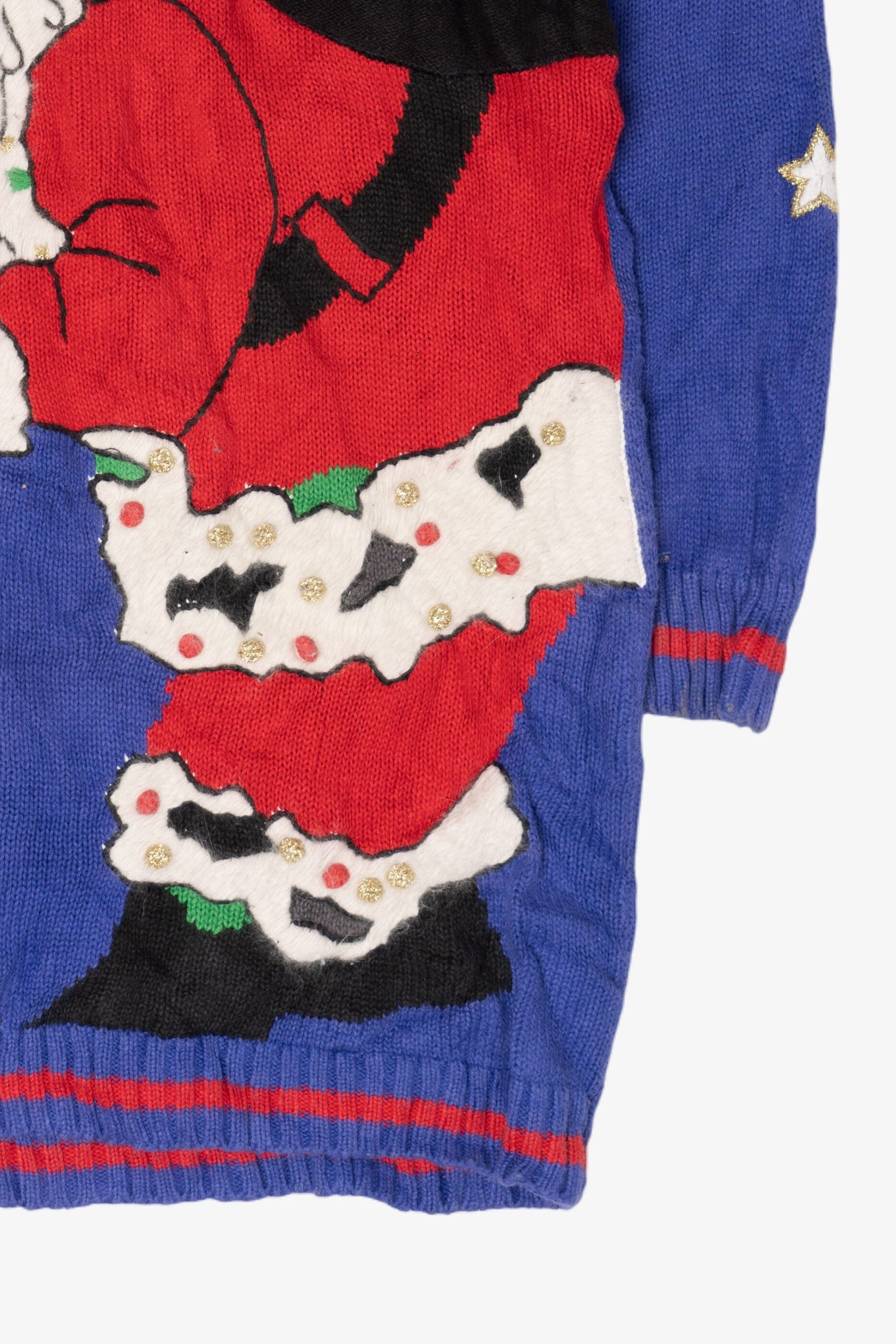Vintage Santa Going Down the Chimney Ugly Christmas Sweater (1990s)
