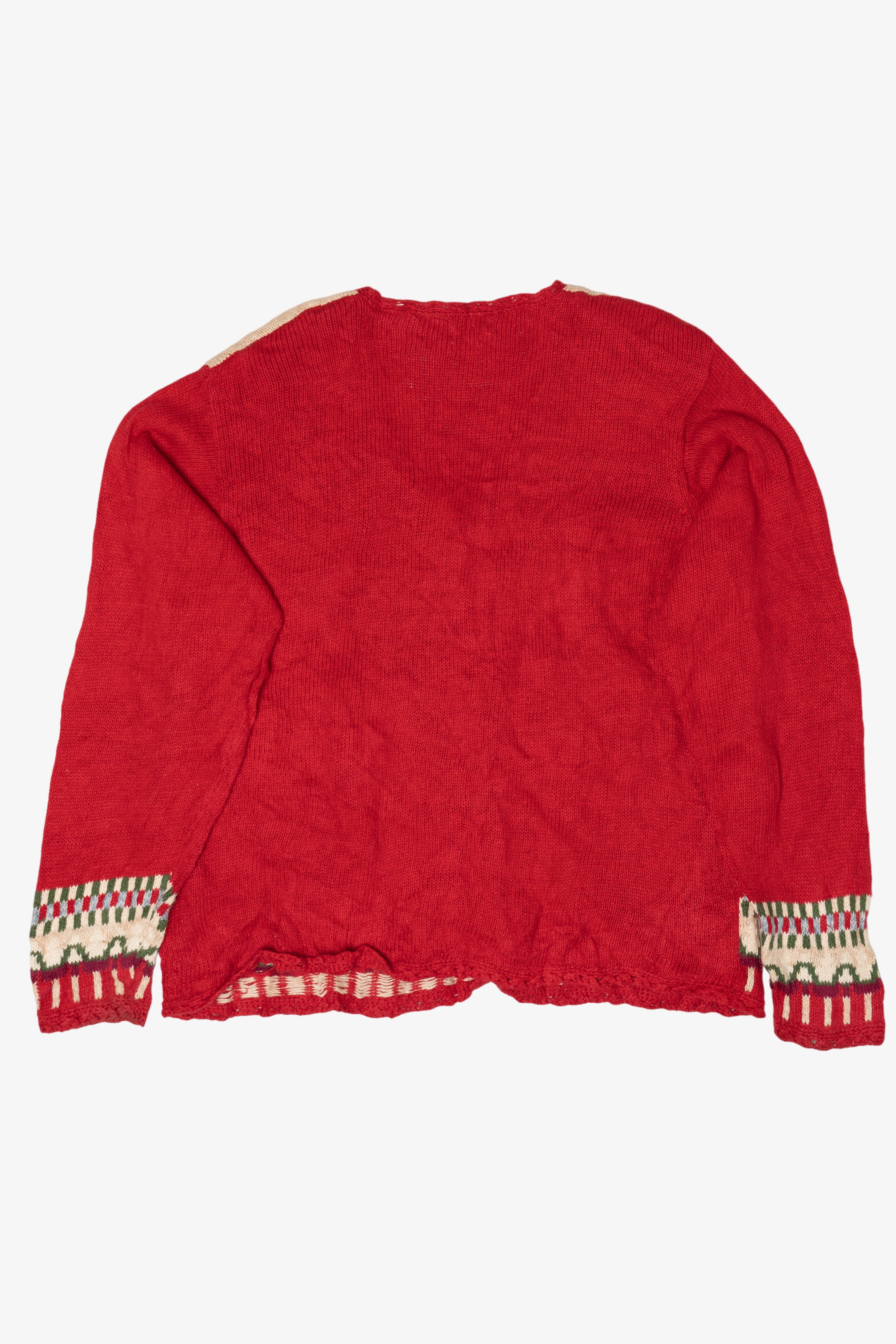 Vintage Nutcracker Stockings Ugly Christmas Sweater (1990s)