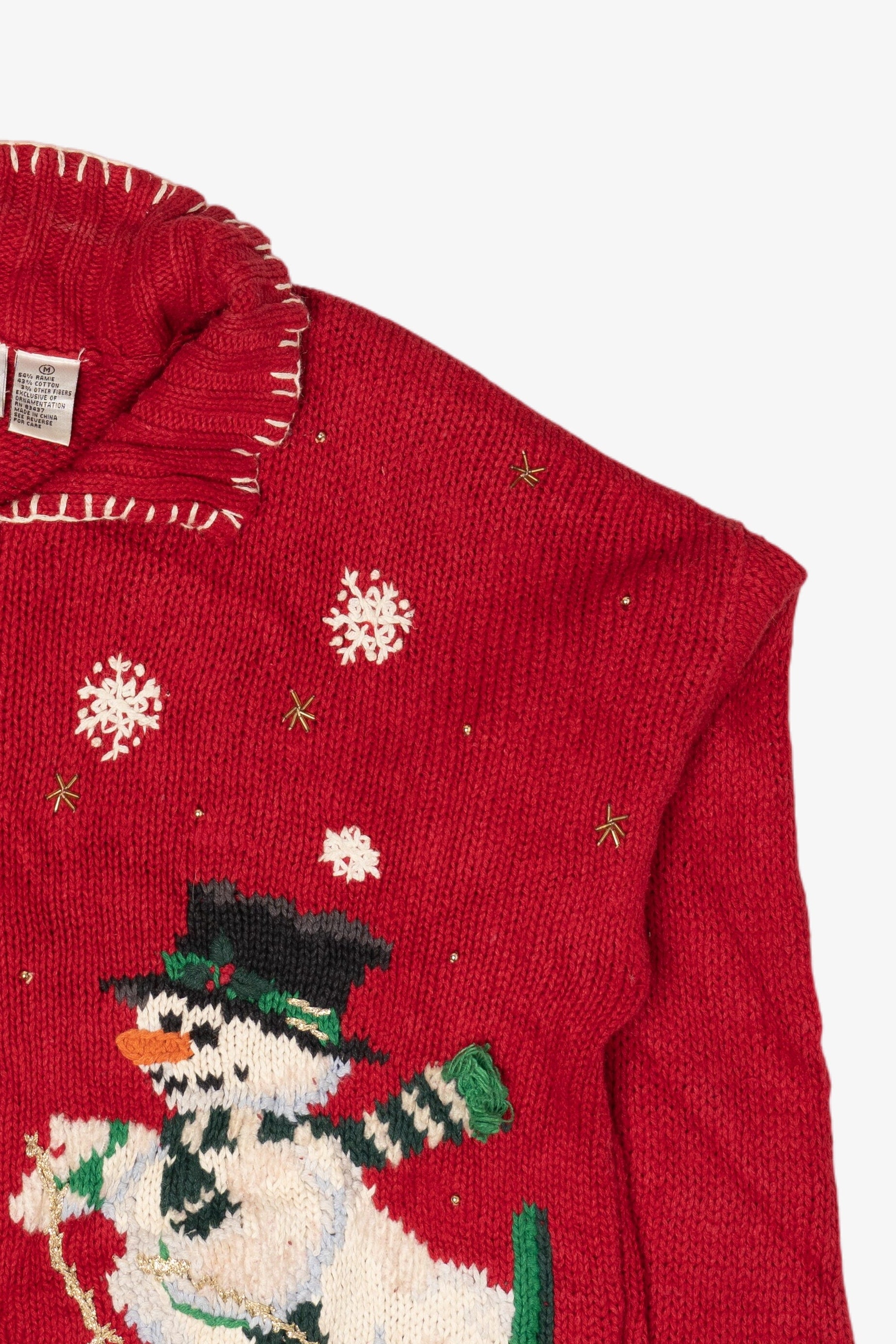 Vintage Snowmen Skiing Ugly Christmas Sweater (1990s)