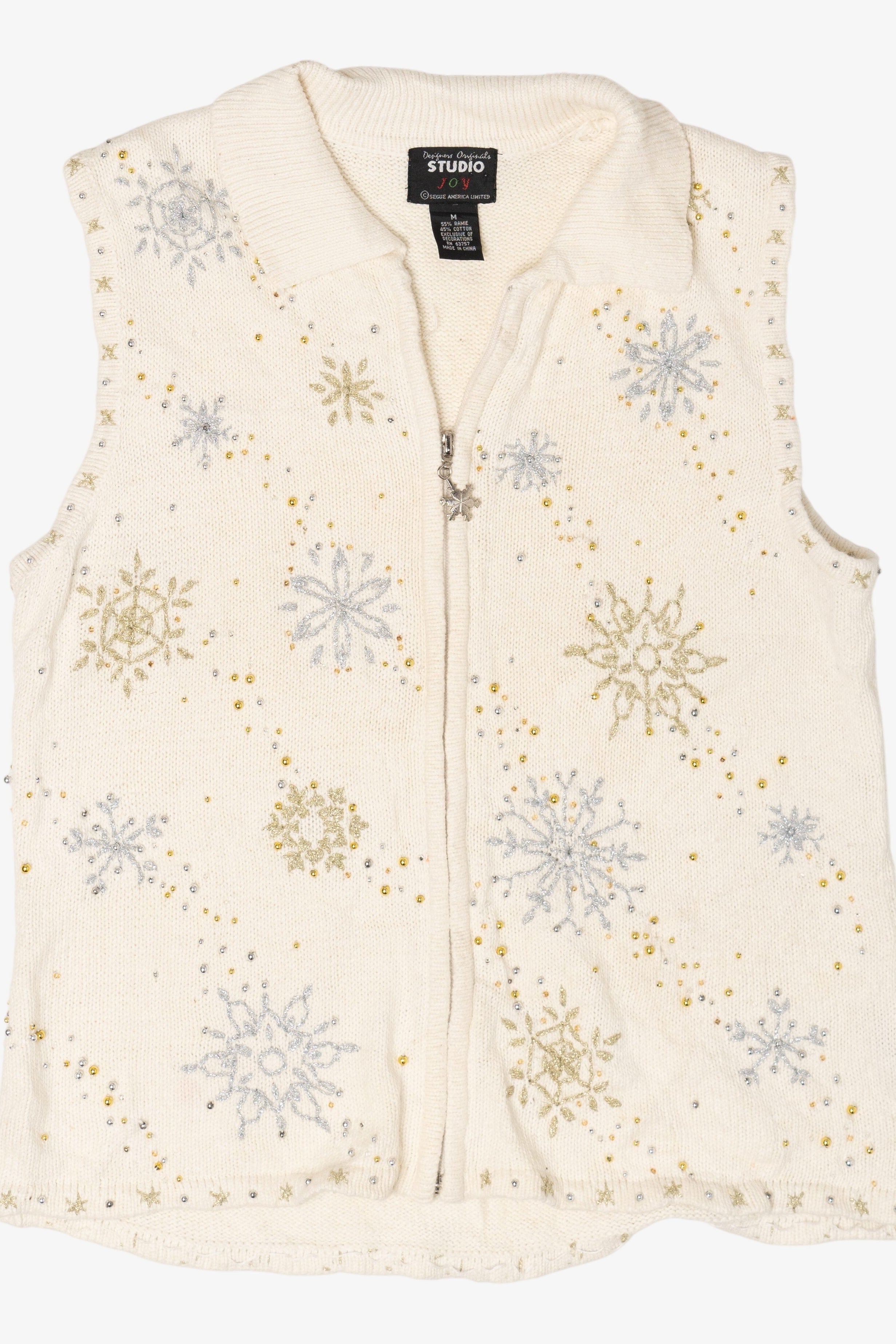 Vintage Studio Joy Snowflakes Ugly Christmas Vest (1990s)