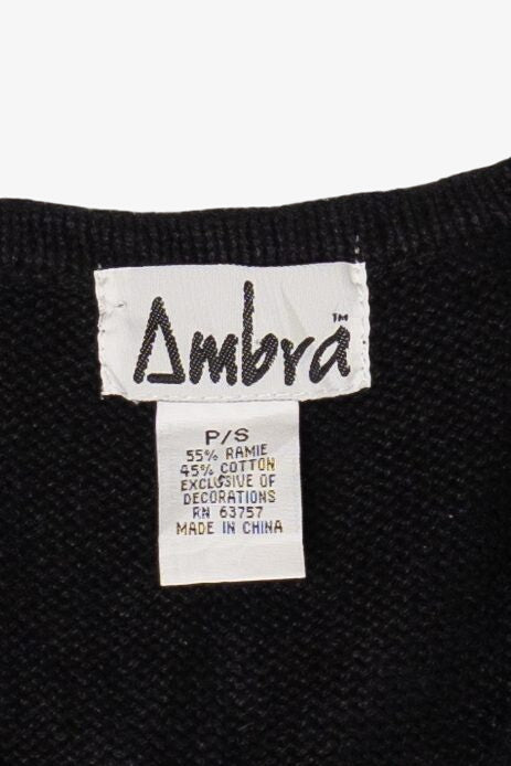 Vintage Ambra Poinsettias Ugly Christmas Sweater (1990s)