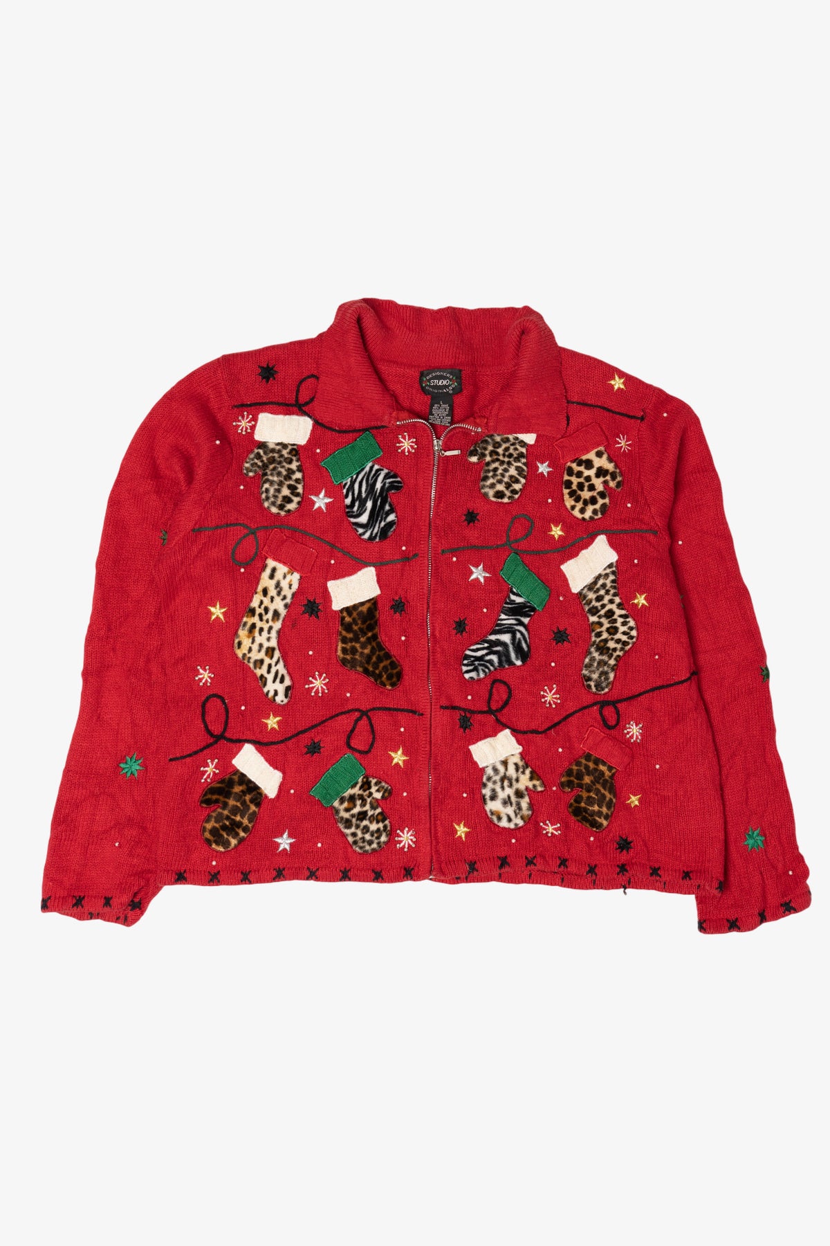 Vintage Designer Studio Originals Stockings Ugly Christmas Cardigan (2000s)