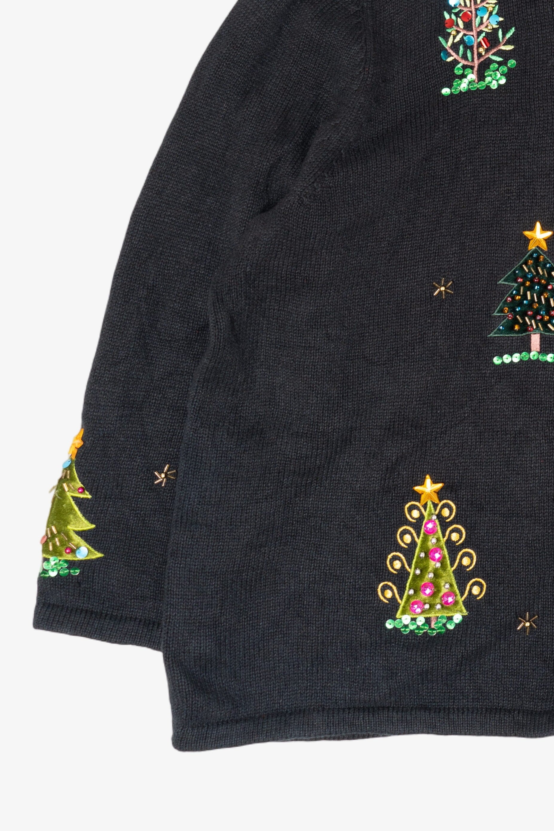 Vintage Crystal Kole Trees Ugly Christmas Cardigan (2000s)