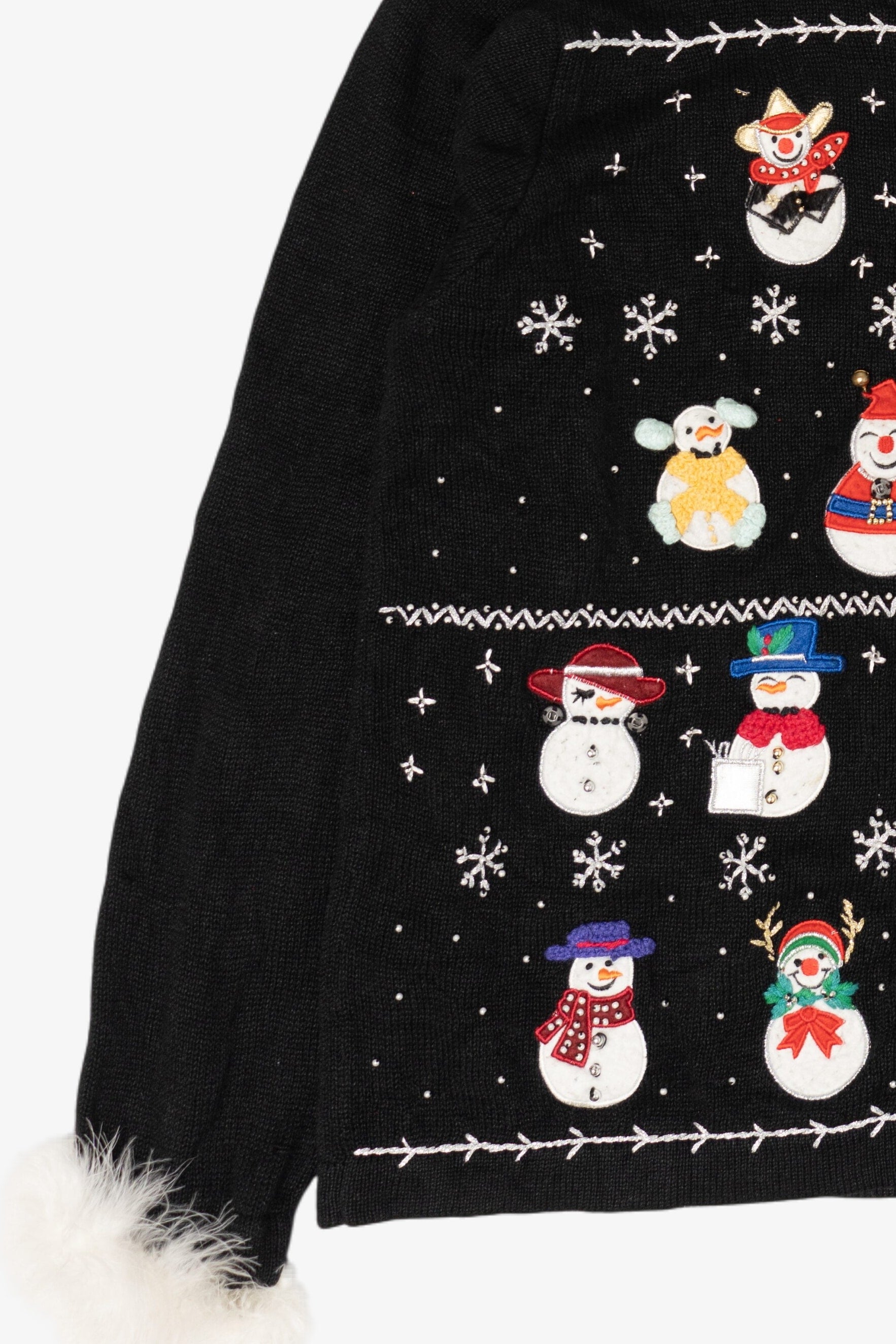 Vintage B.P Design Snowmen Ugly Christmas Cardigan (2000s)