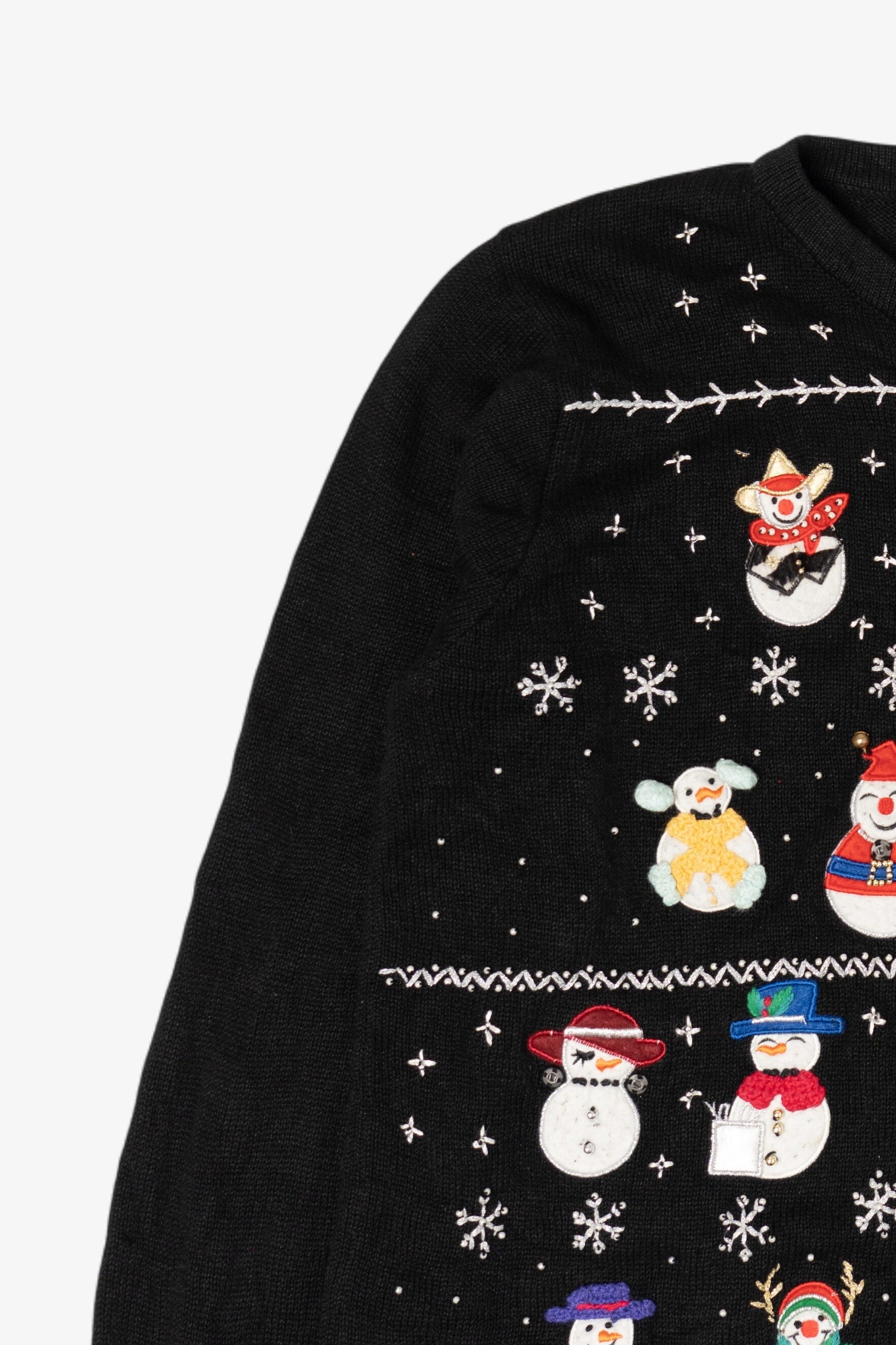 Vintage B.P Design Snowmen Ugly Christmas Cardigan (2000s)