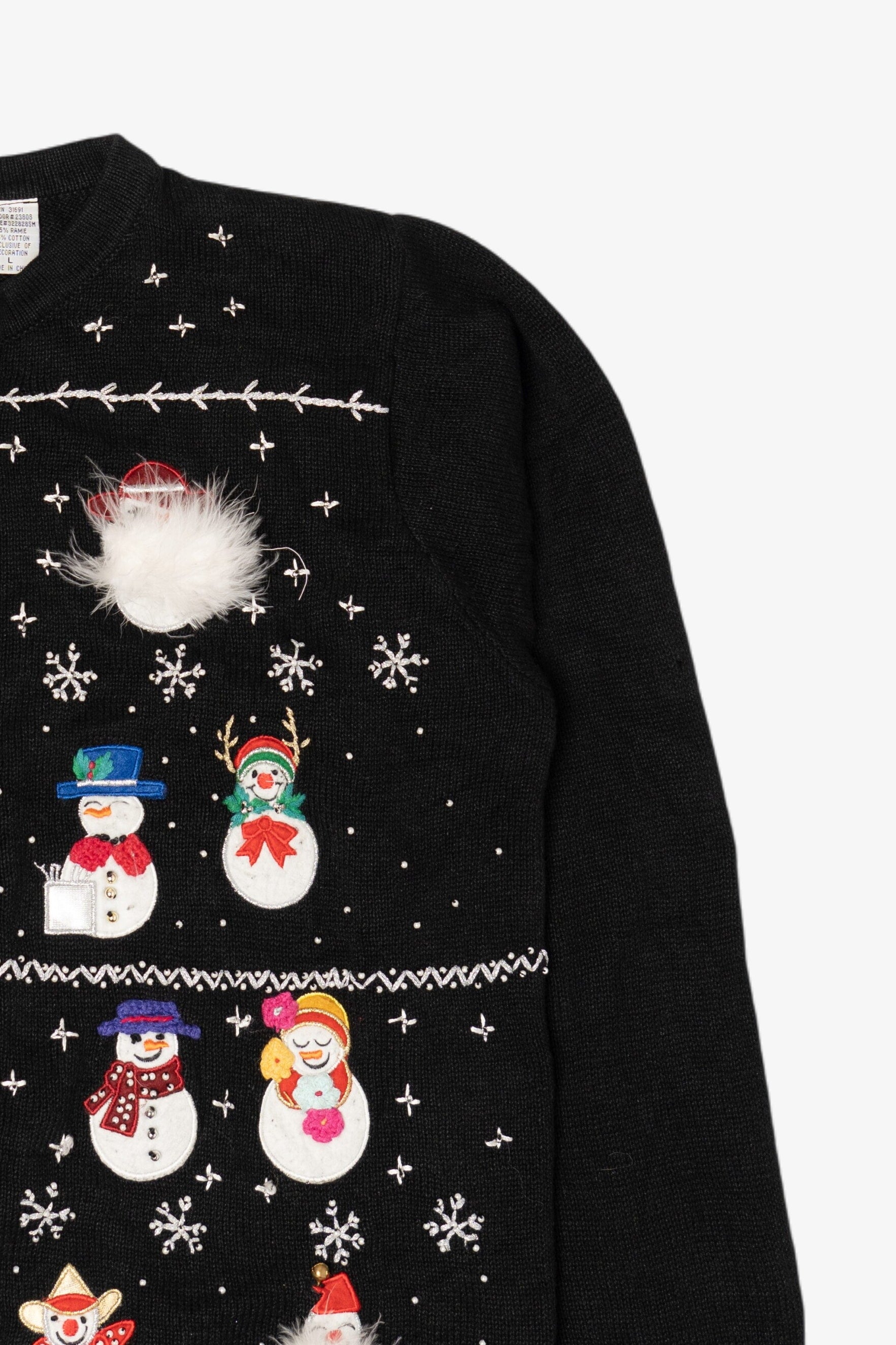 Vintage B.P Design Snowmen Ugly Christmas Cardigan (2000s)