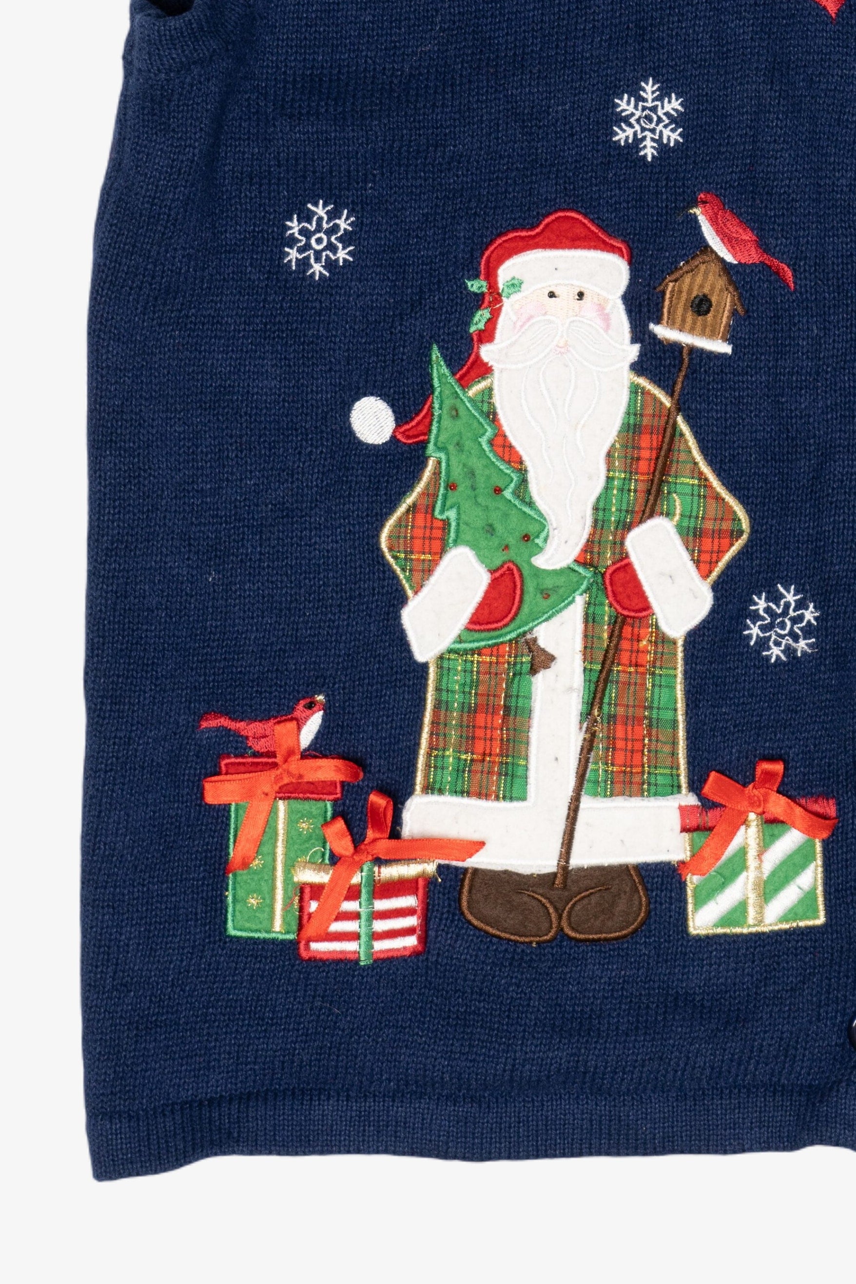 Vintage Santa And Birds Ugly Christmas Sweater (2000s)
