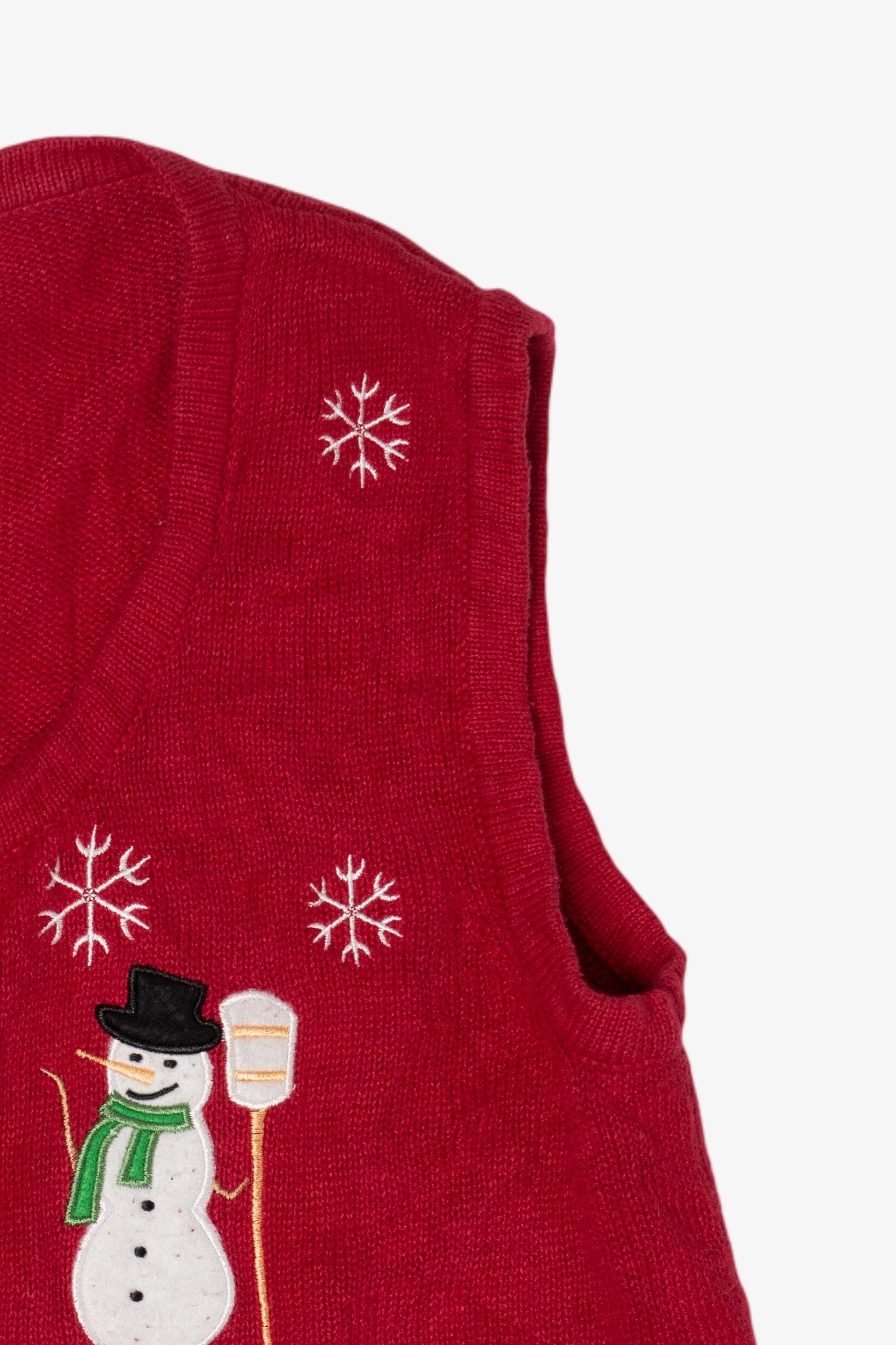 Vintage Snowman And Snowflakes Ugly Christmas Vest (2000s)