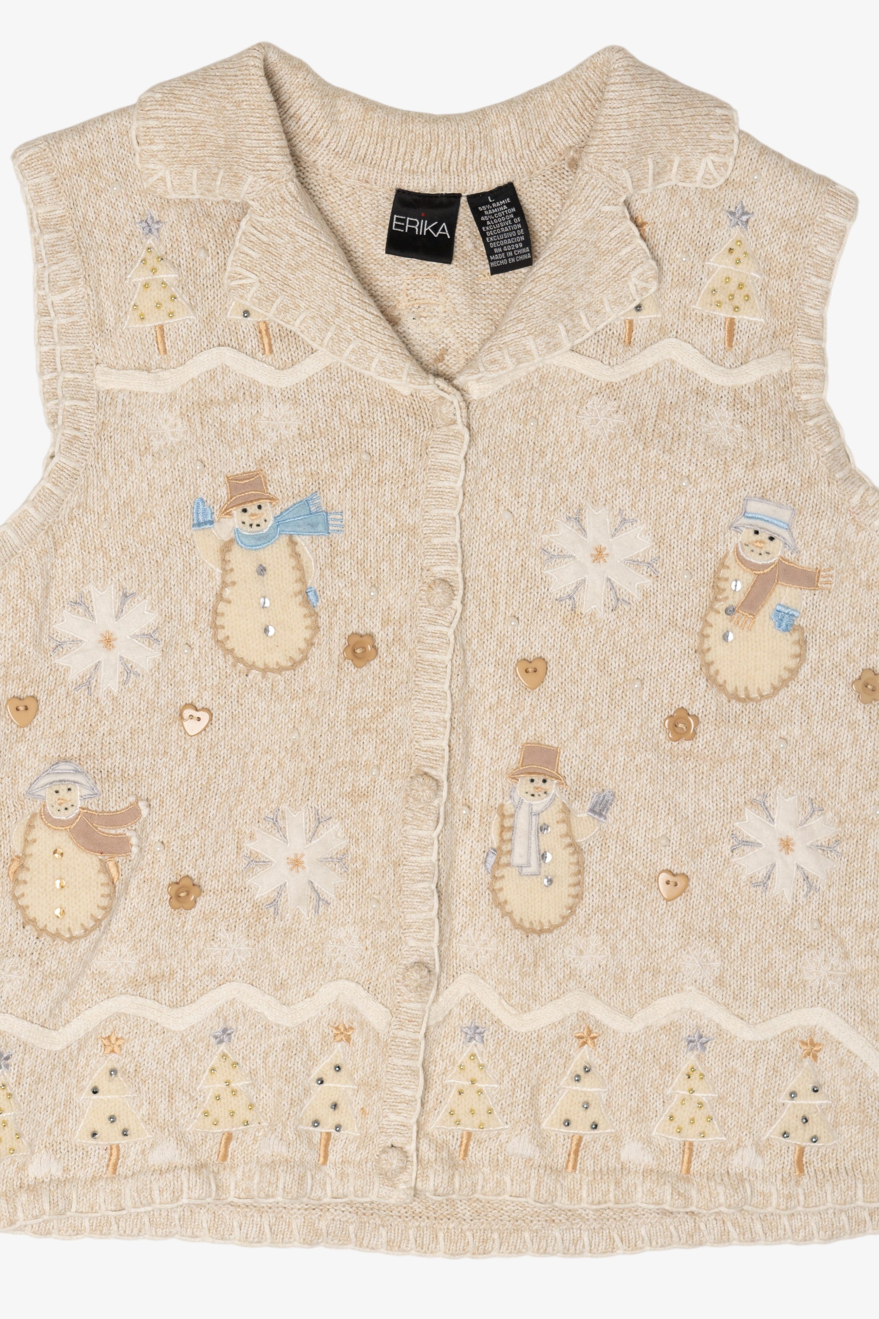 Vintage Erika Snowmen Ugly Christmas Vest (2000s)