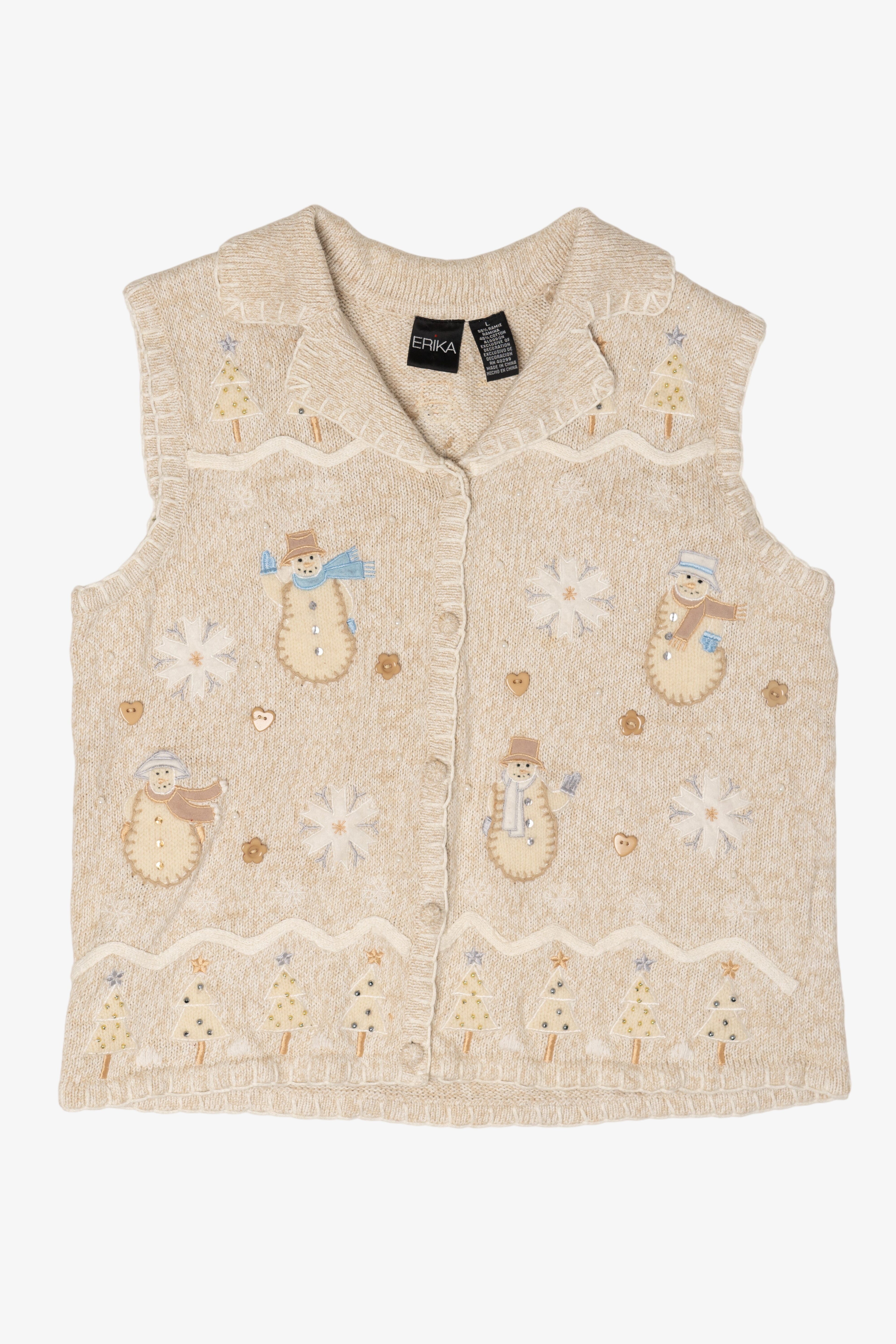 Vintage Erika Snowmen Ugly Christmas Vest (2000s)