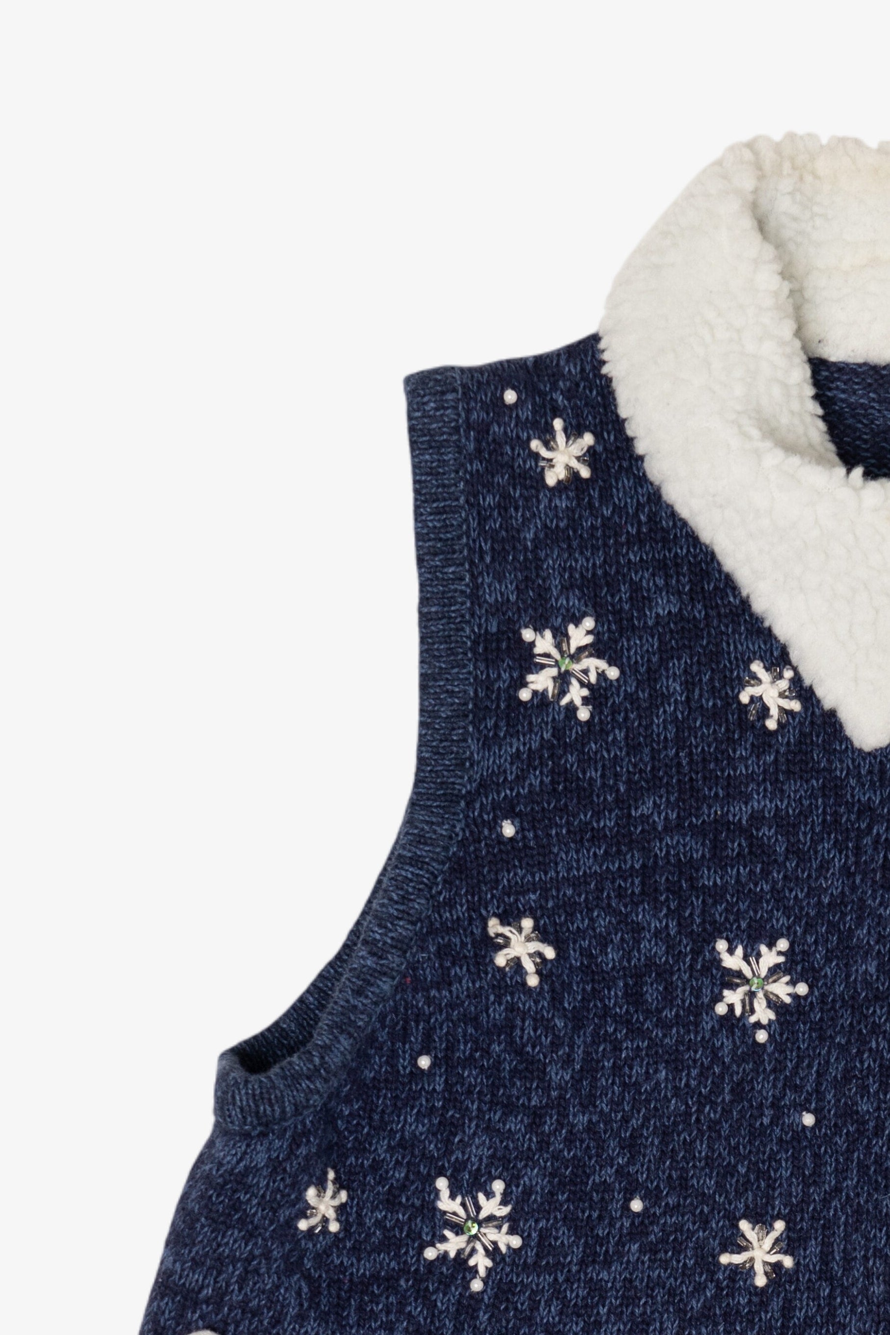 Vintage White Stag Snowmen Ugly Christmas Vest (2000s)