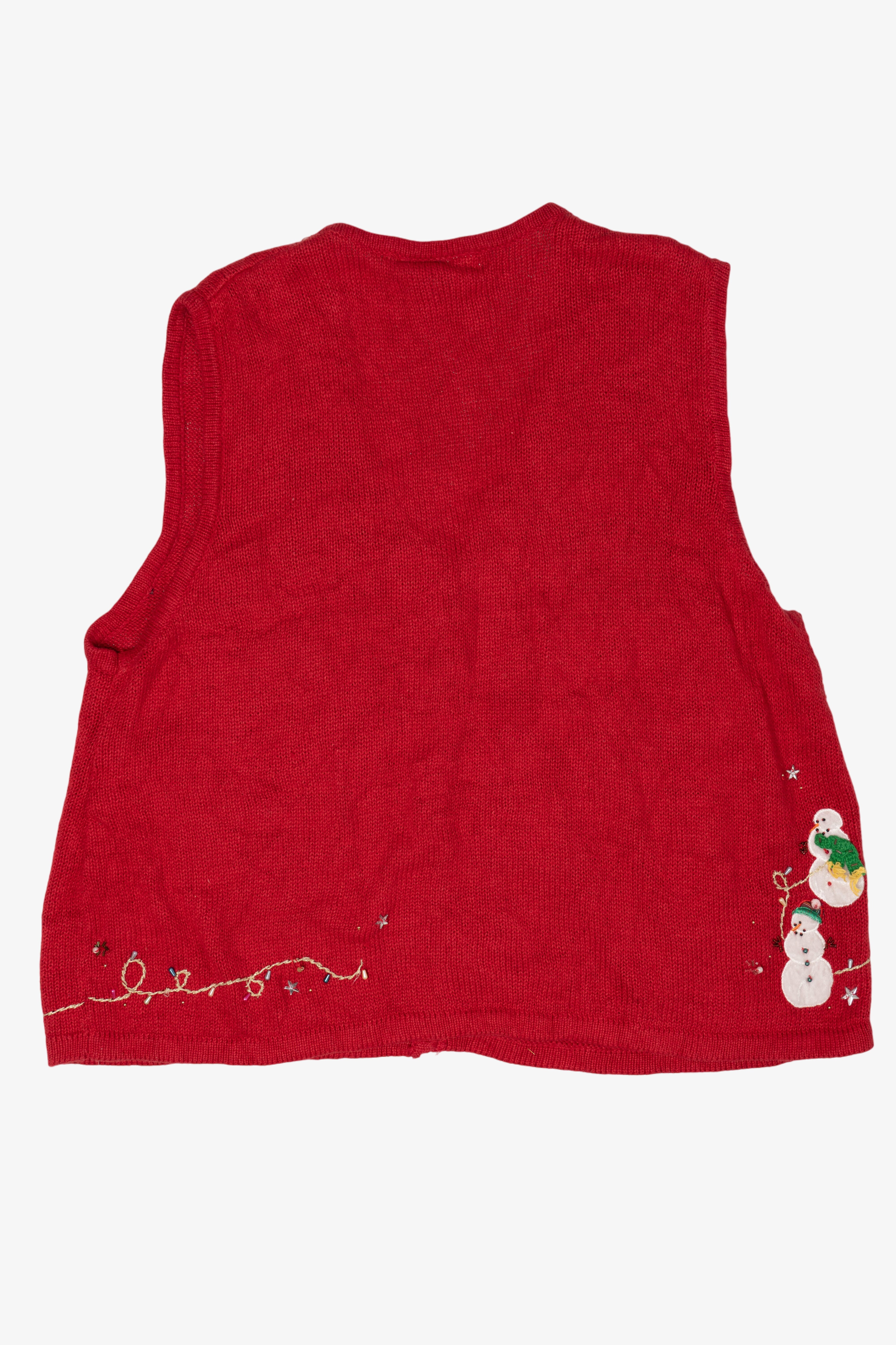 Vintage Snowmen Red Ugly Christmas Sweater (2000s)