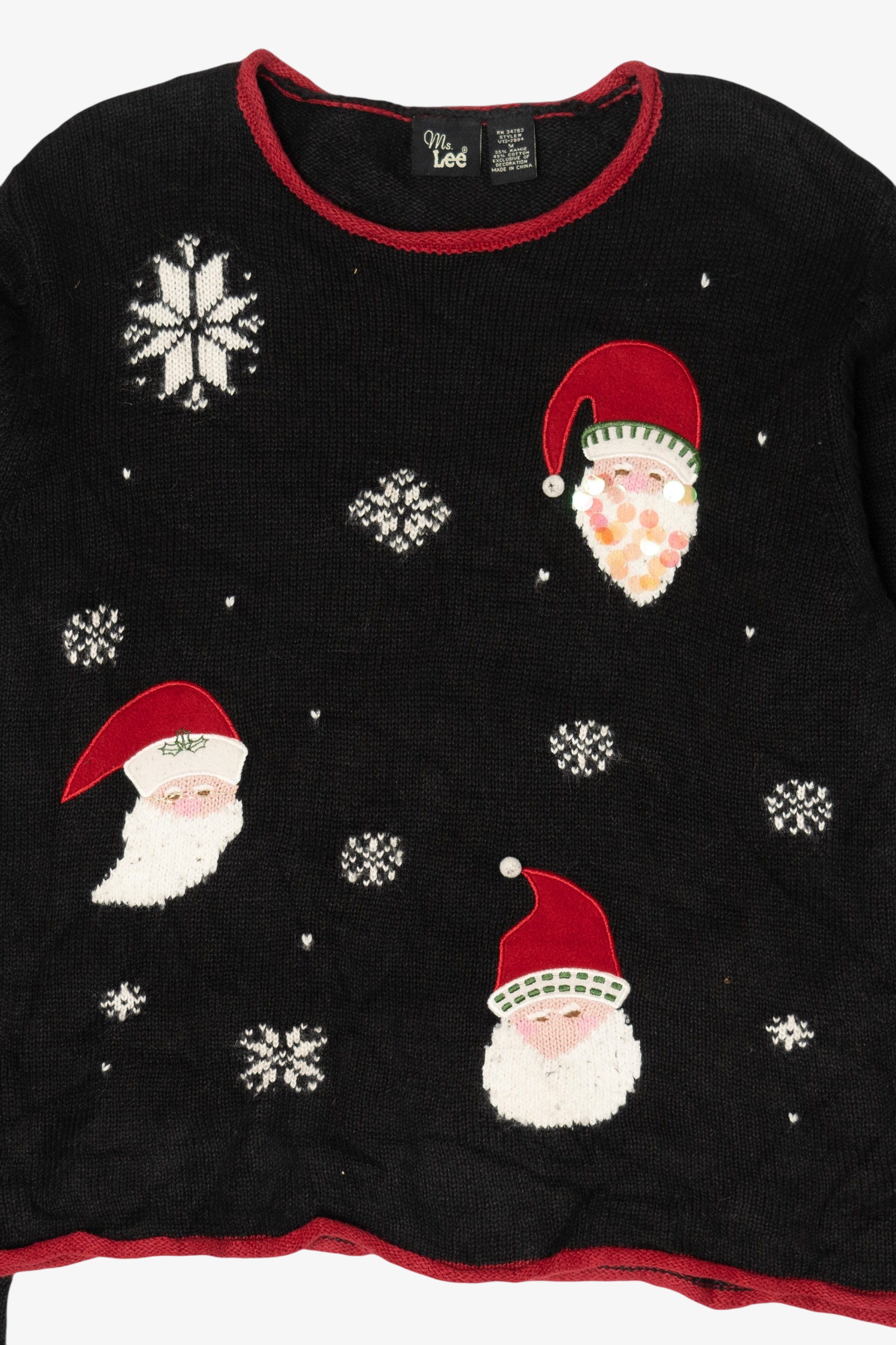 Vintage Ms Lee Santa Ugly Christmas Sweater (1990s)
