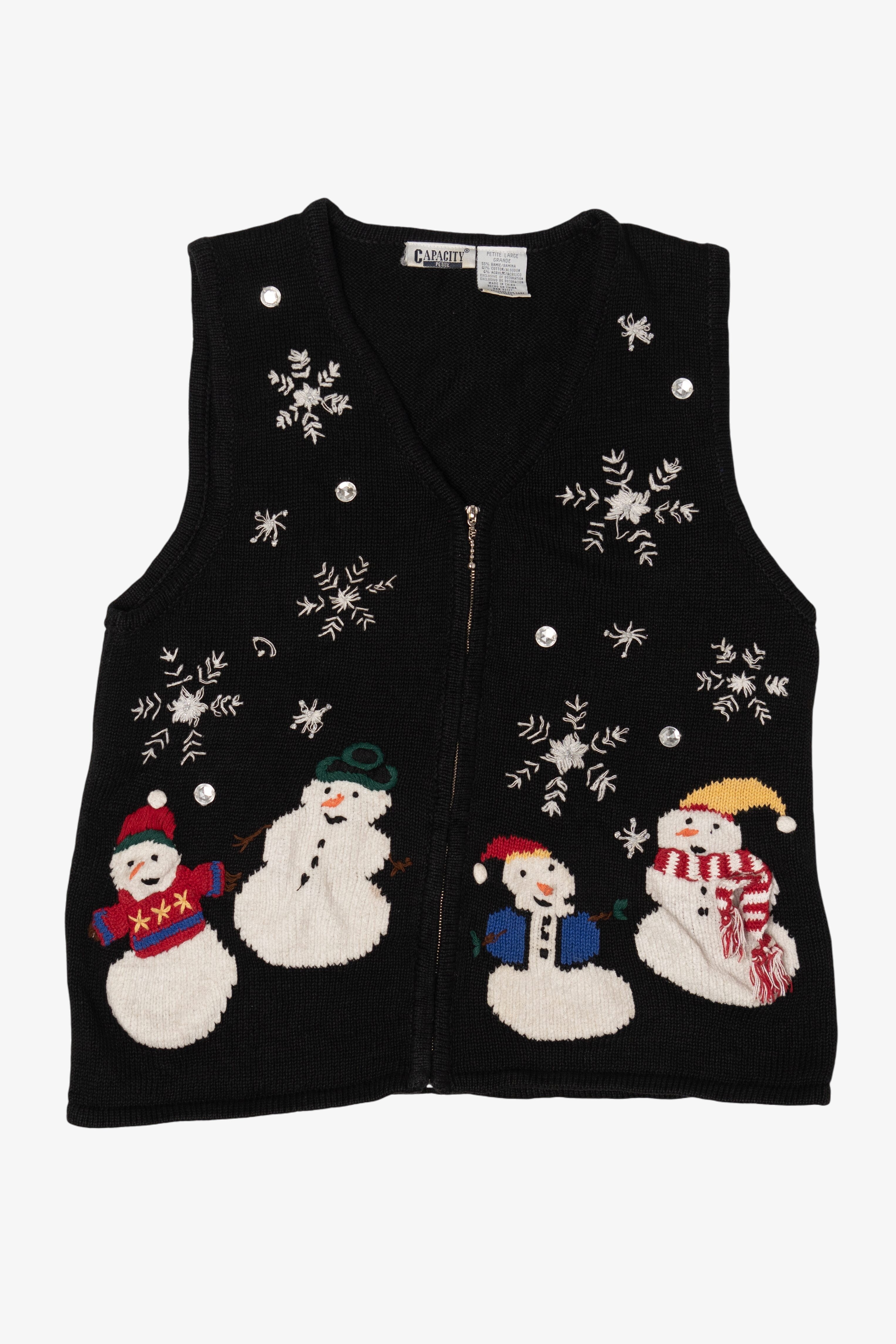 Vintage Capacity Snowmen Ugly Christmas Vest (2000s)