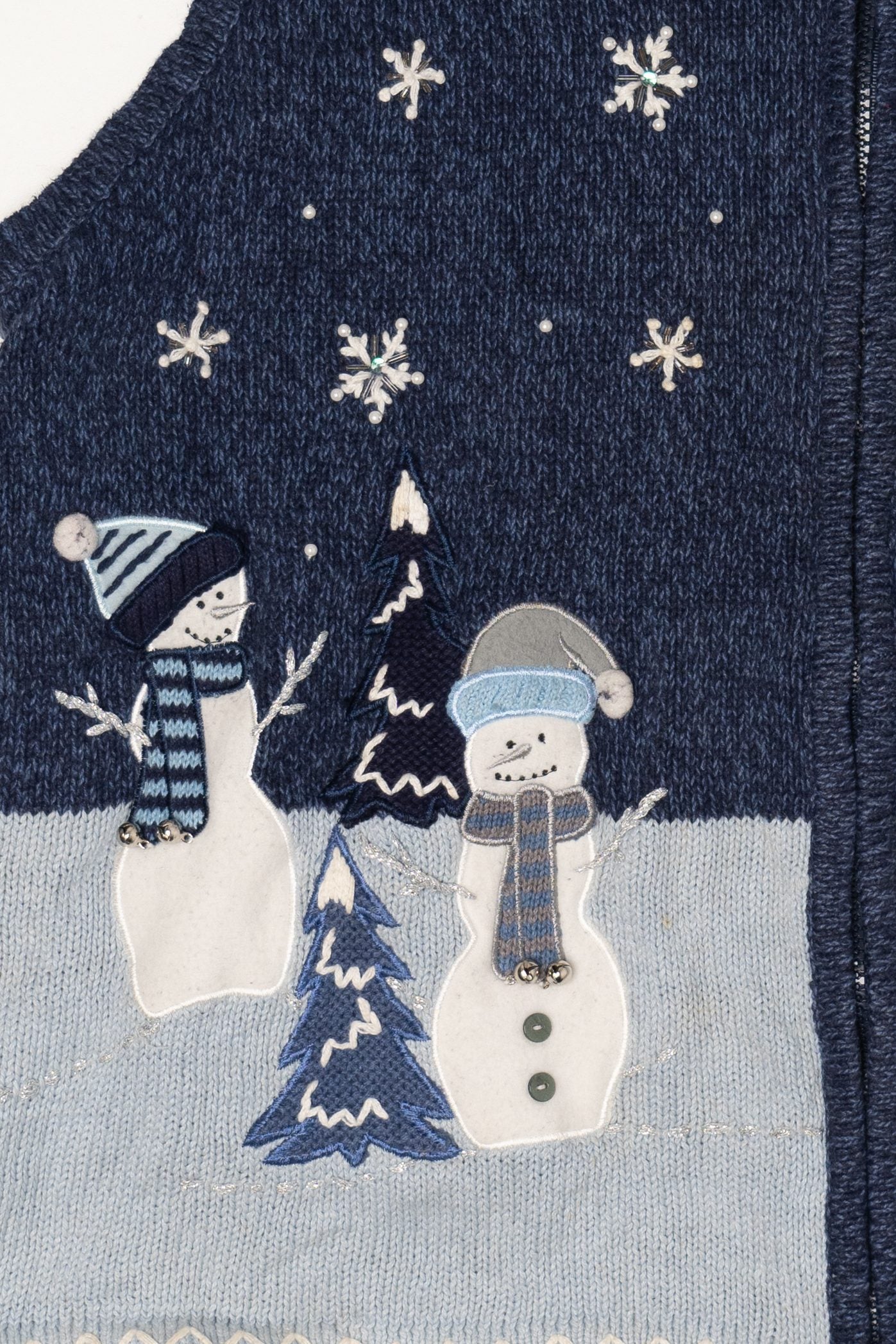 Vintage White Stag Snowmen Ugly Christmas Vest (2000s)