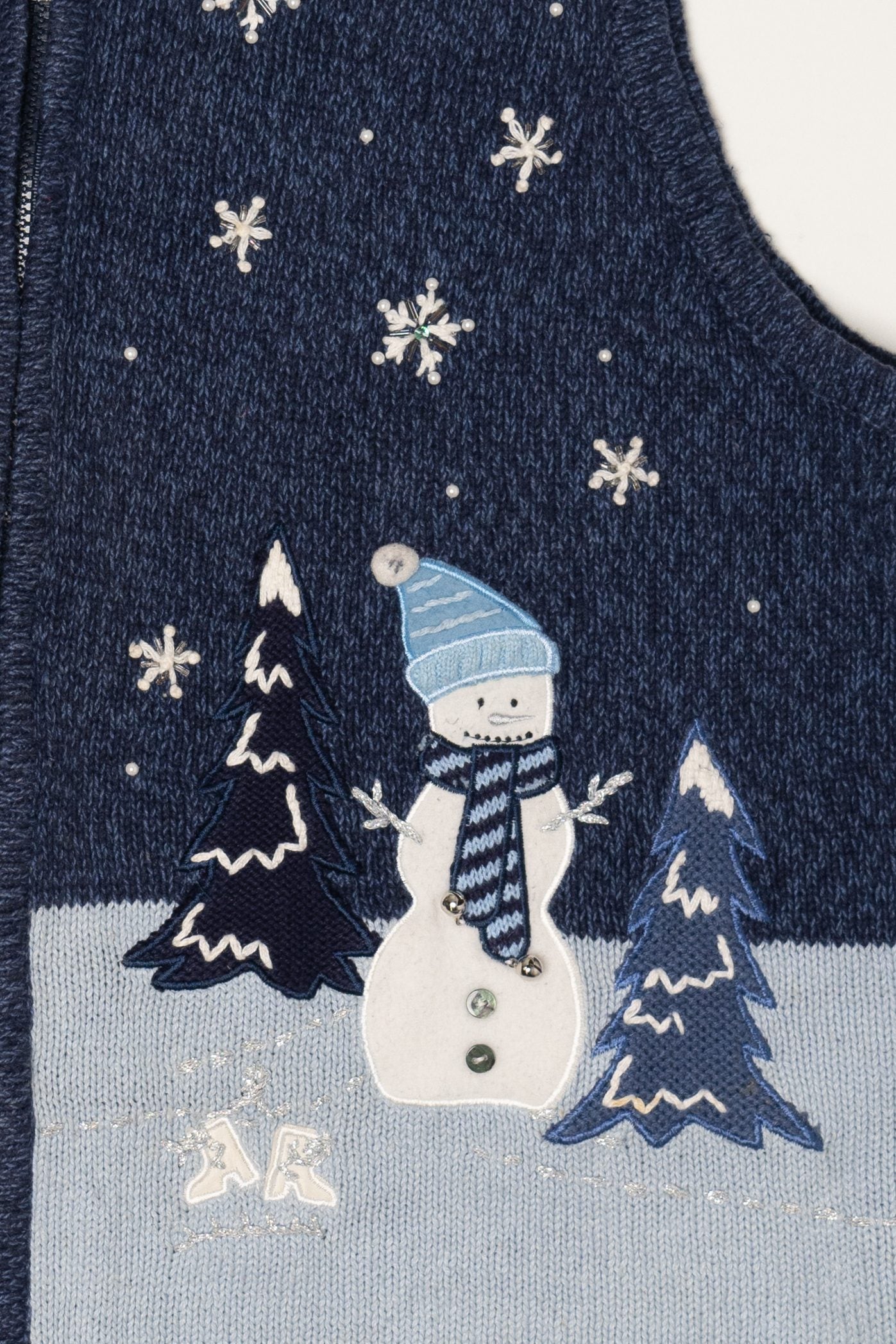 Vintage White Stag Snowmen Ugly Christmas Vest (2000s)