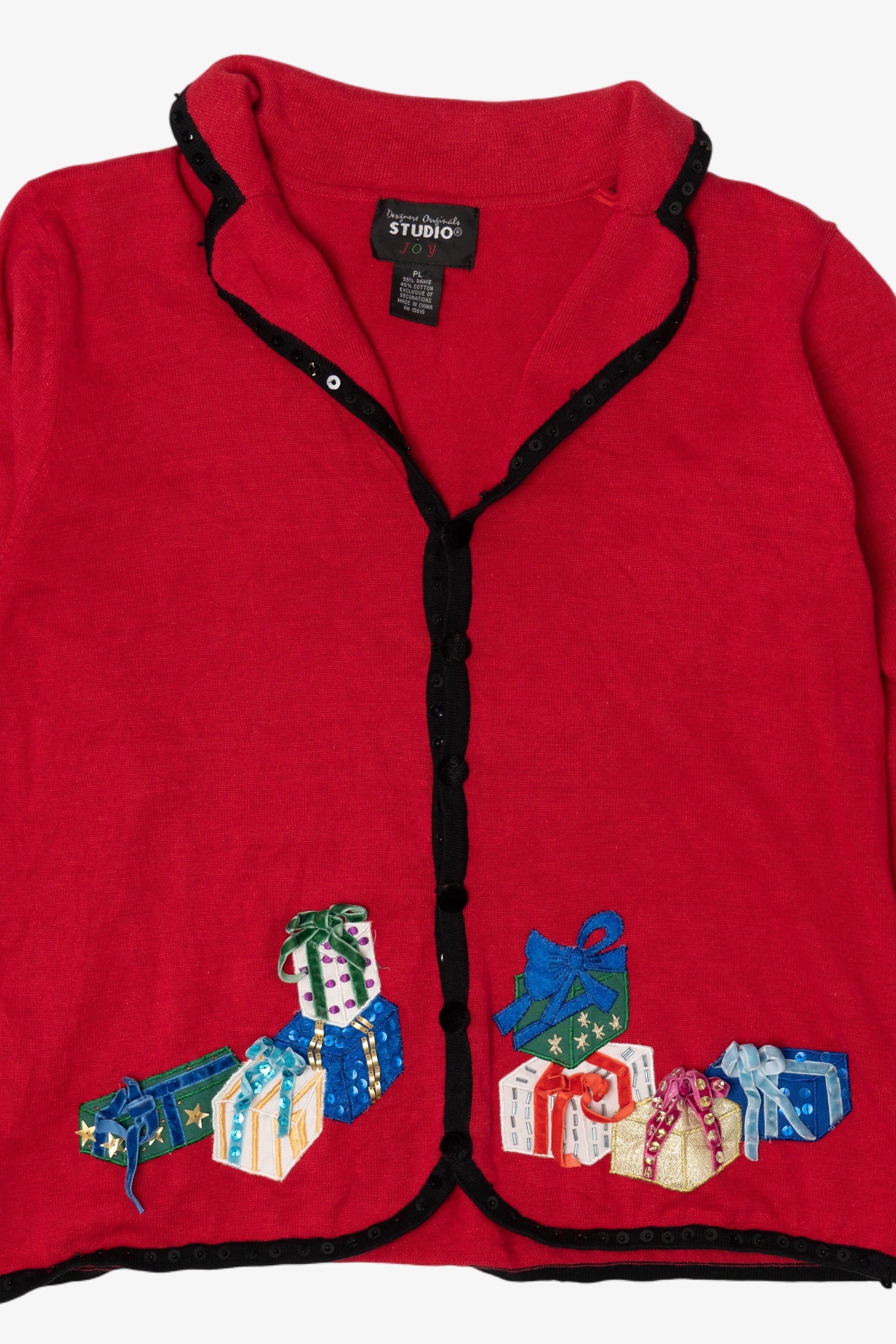 Vintage Y2k Lightweight Studio Joy Presents Ugly Christmas Cardigan (2000s)