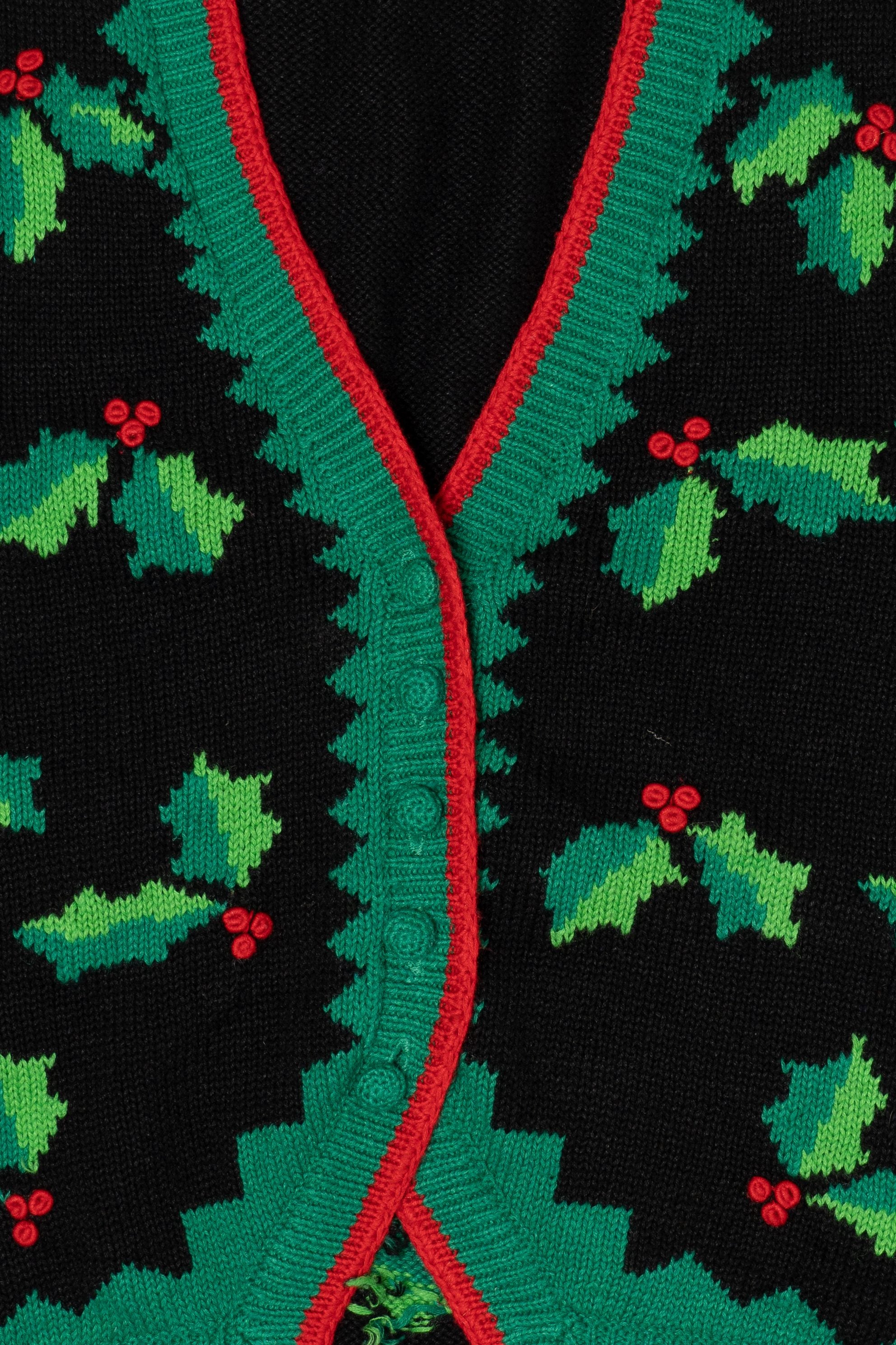 Vintage Bechamel Holly Ugly Christmas Vest (1990s)