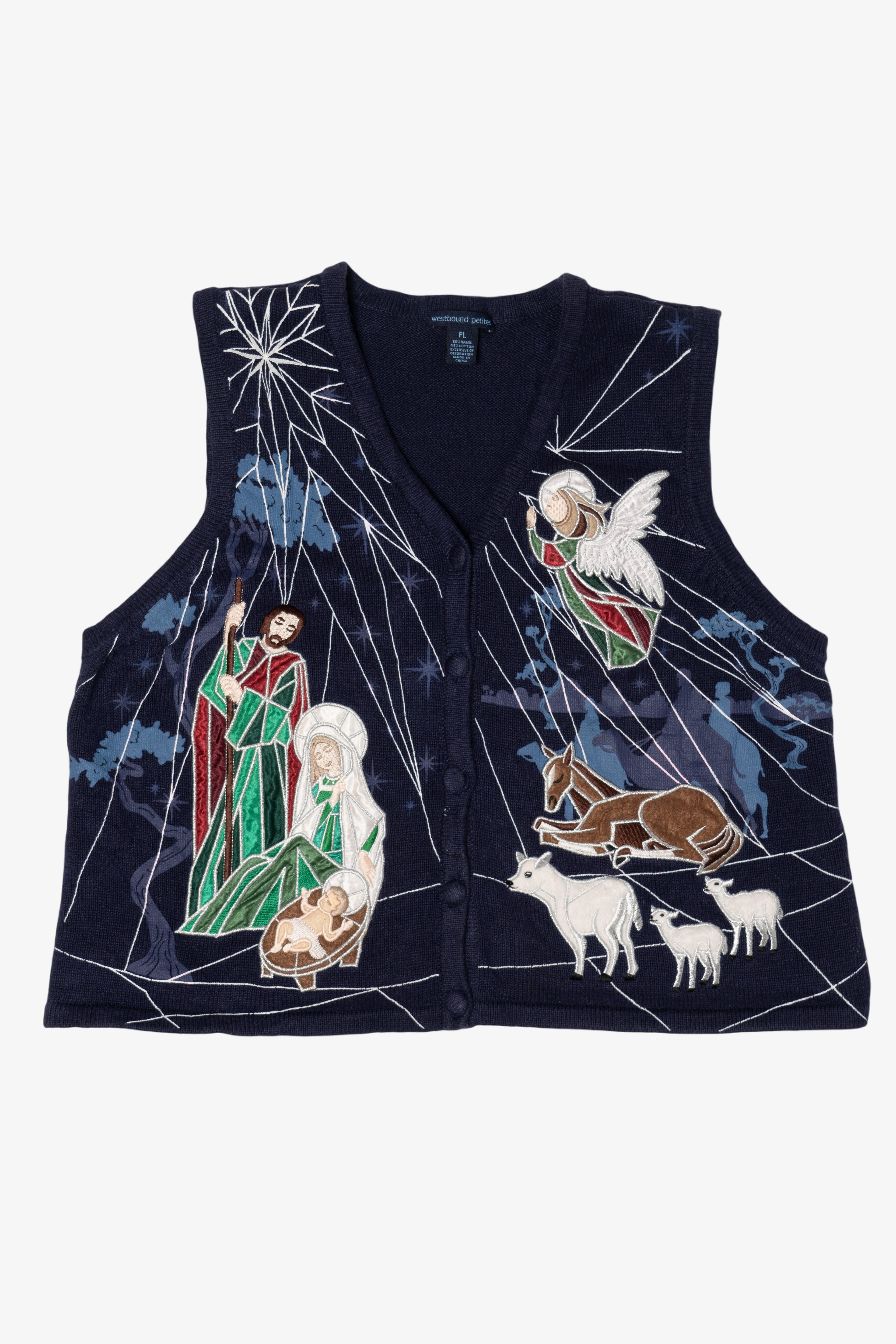 Vintage Westbound Nativity Scene Ugly Christmas Vest (1990s)