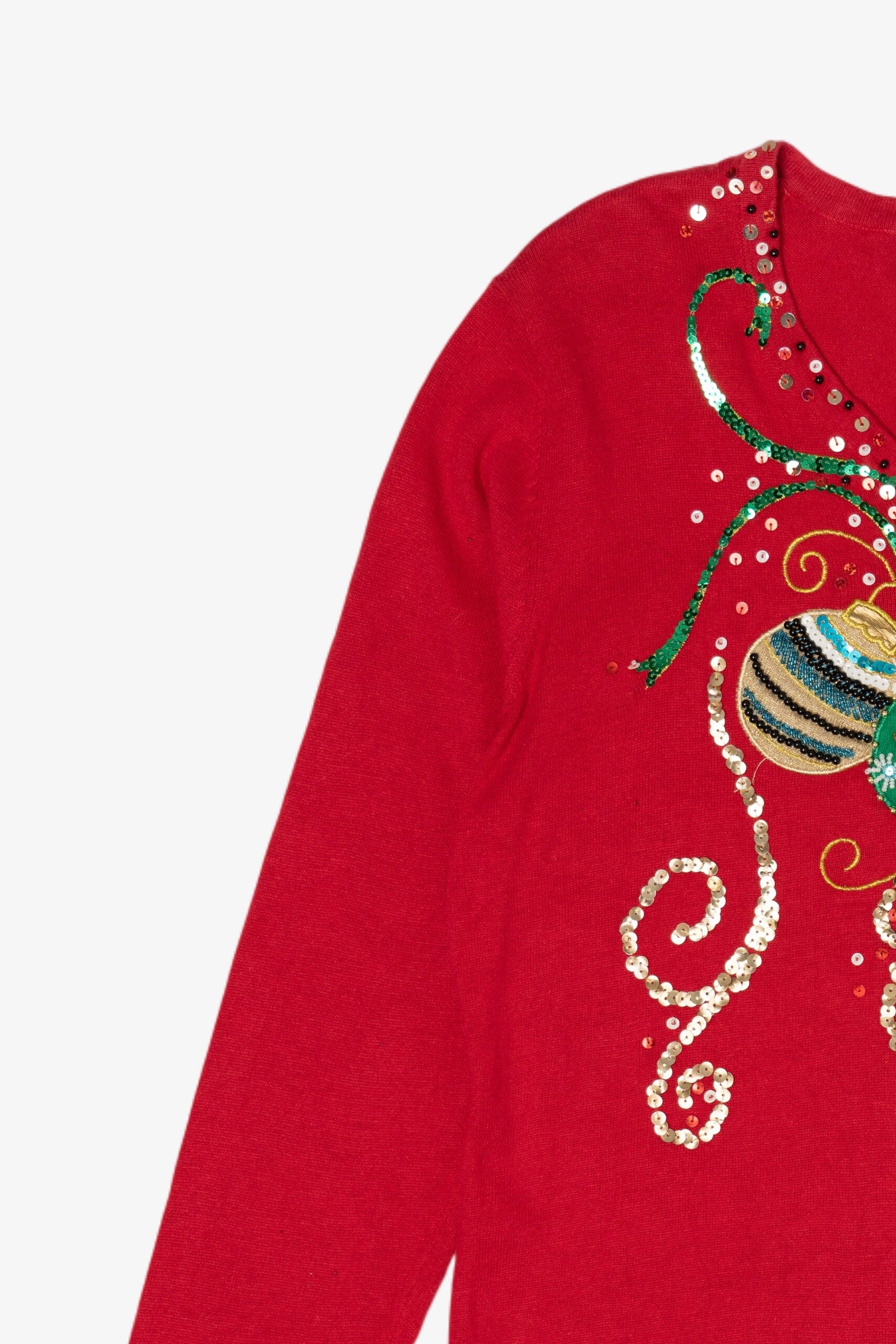 Vintage Red Jack B. Quick Ornaments Ugly Christmas Pullover (2000s)