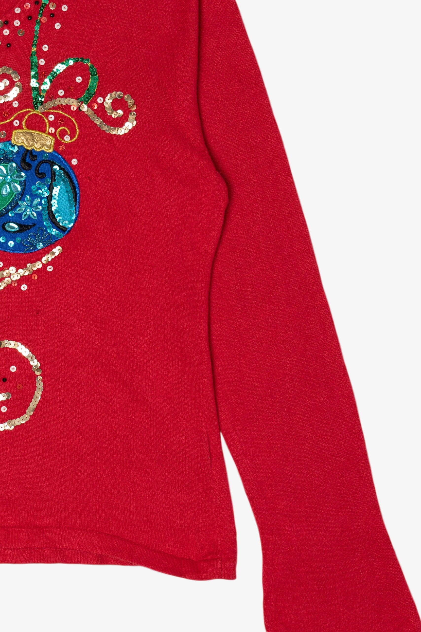 Vintage Red Jack B. Quick Ornaments Ugly Christmas Pullover (2000s)
