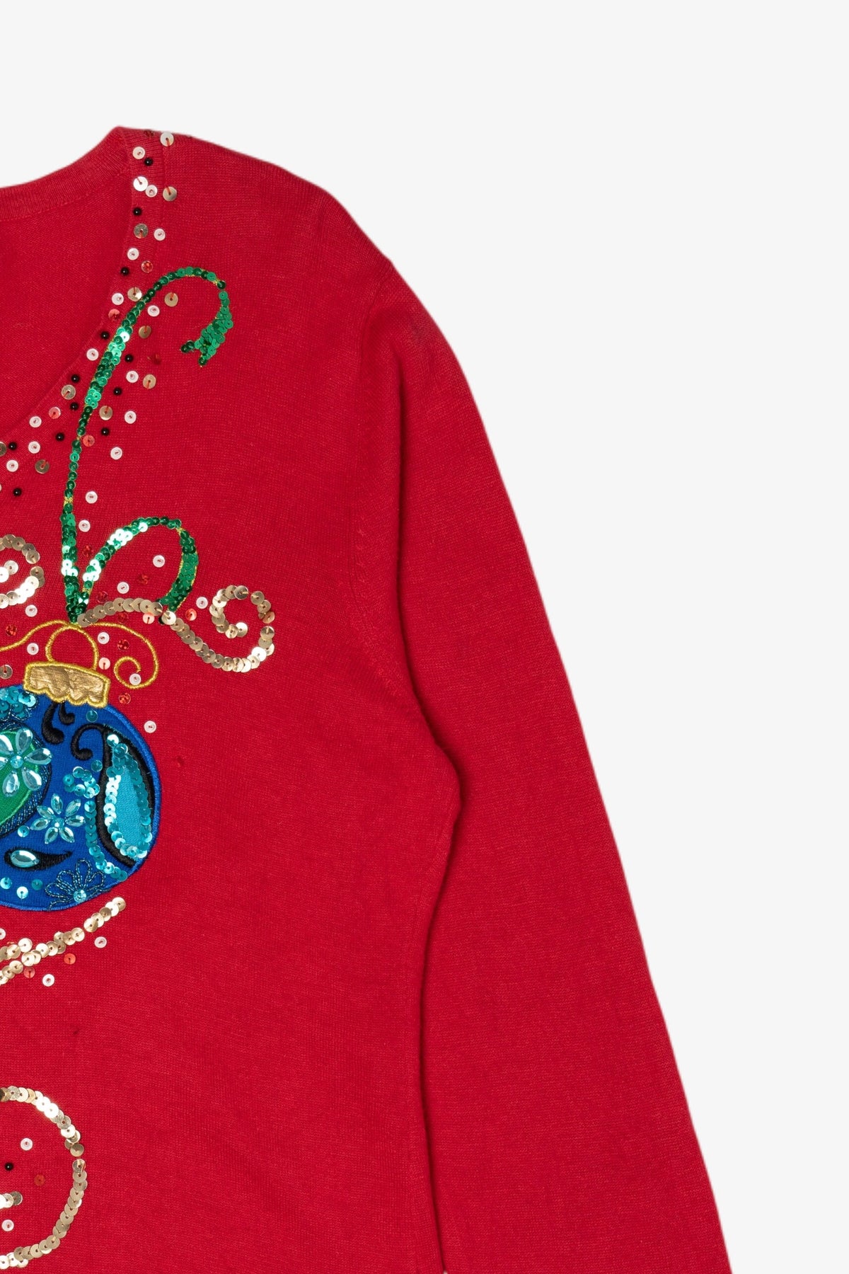 Vintage Red Jack B. Quick Ornaments Ugly Christmas Pullover (2000s)