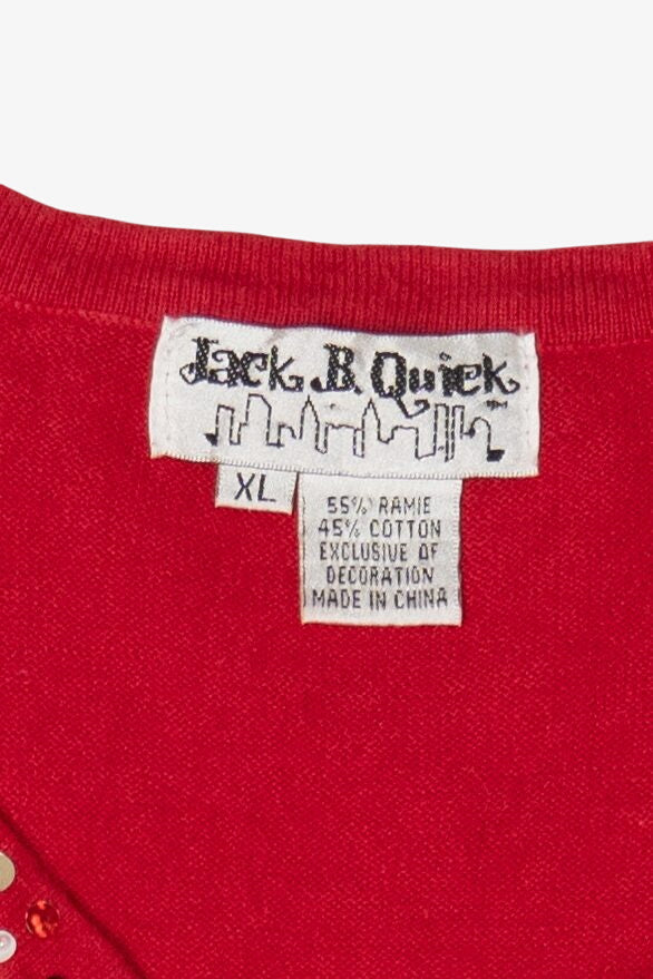 Vintage Red Jack B. Quick Ornaments Ugly Christmas Pullover (2000s)