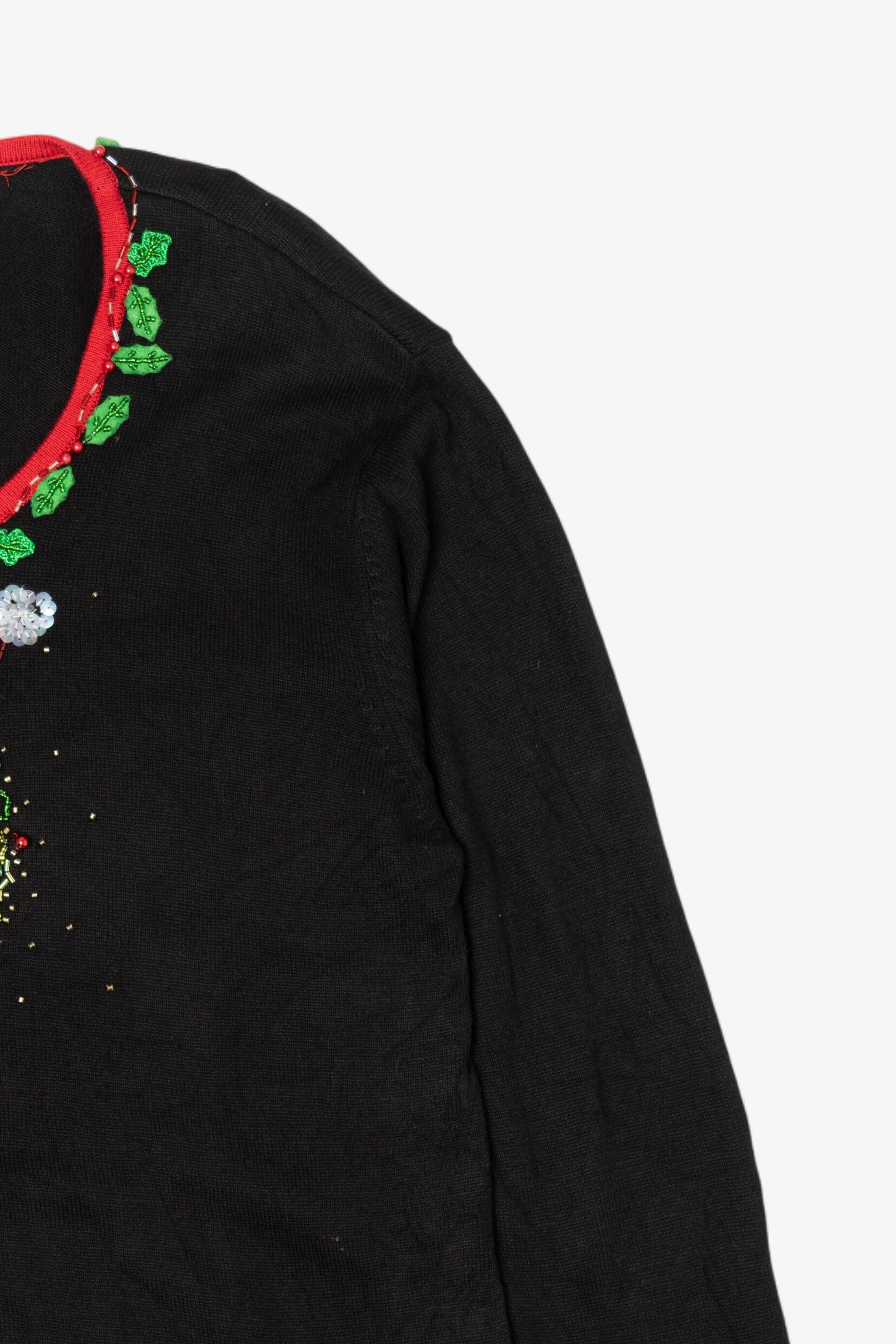 Vintage Y2k Lightweight Black Just B Santa Ugly Christmas Pullover (2000s)