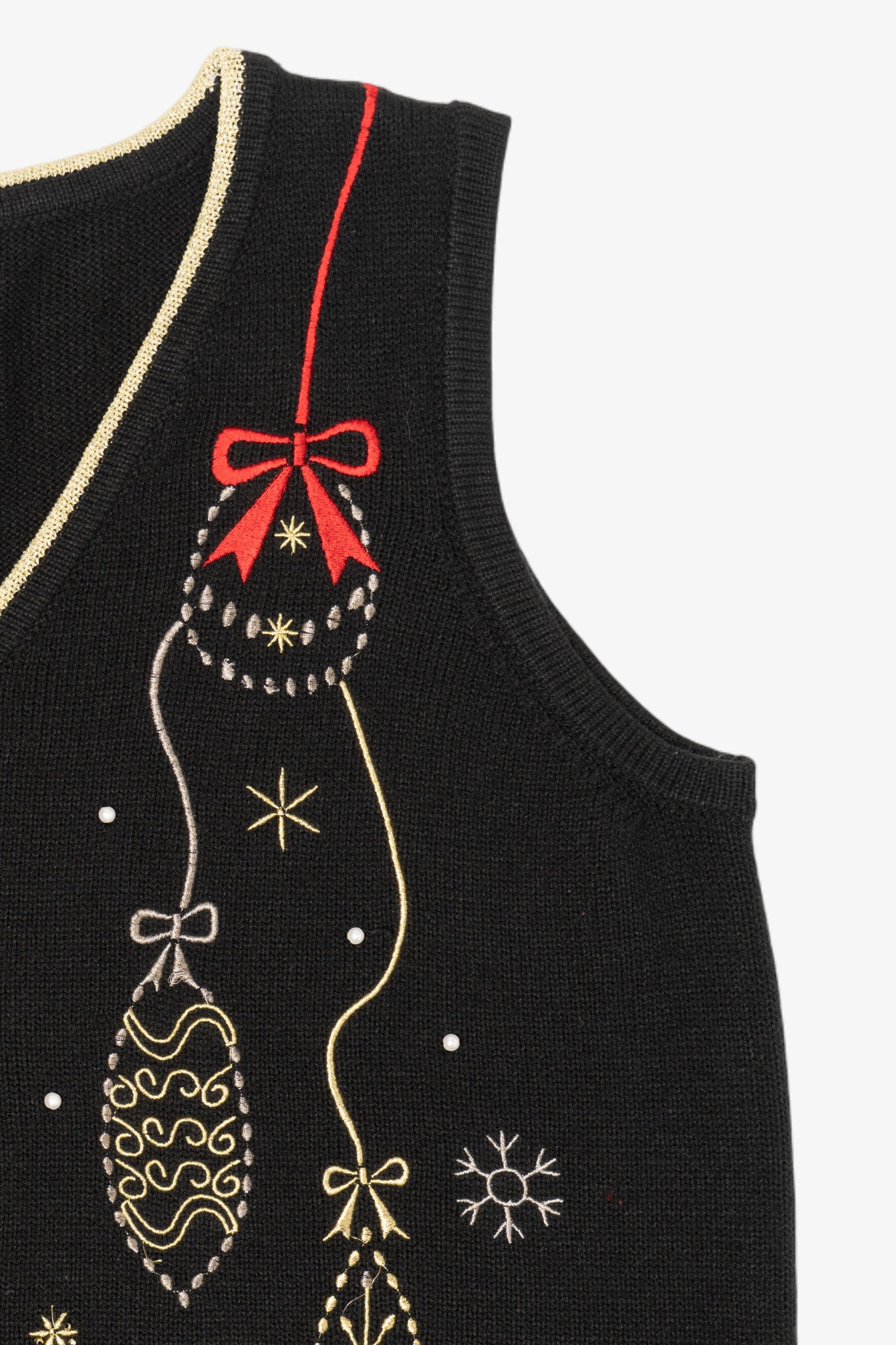 Vintage Black Unknown Ugly Christmas Vest (1990s)