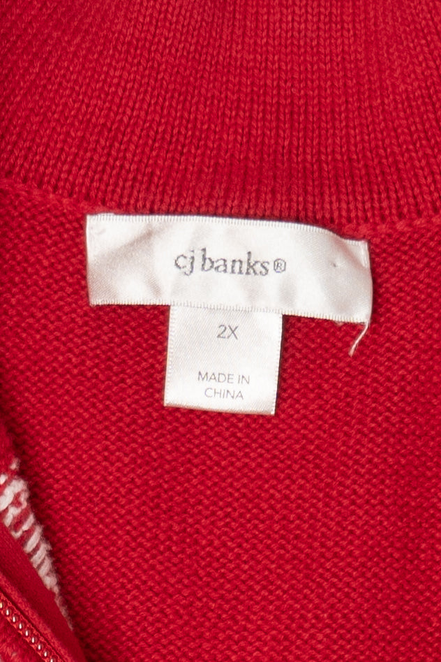 Vintage Red CJ Banks Snowman Ugly Christmas Vest (1990s)