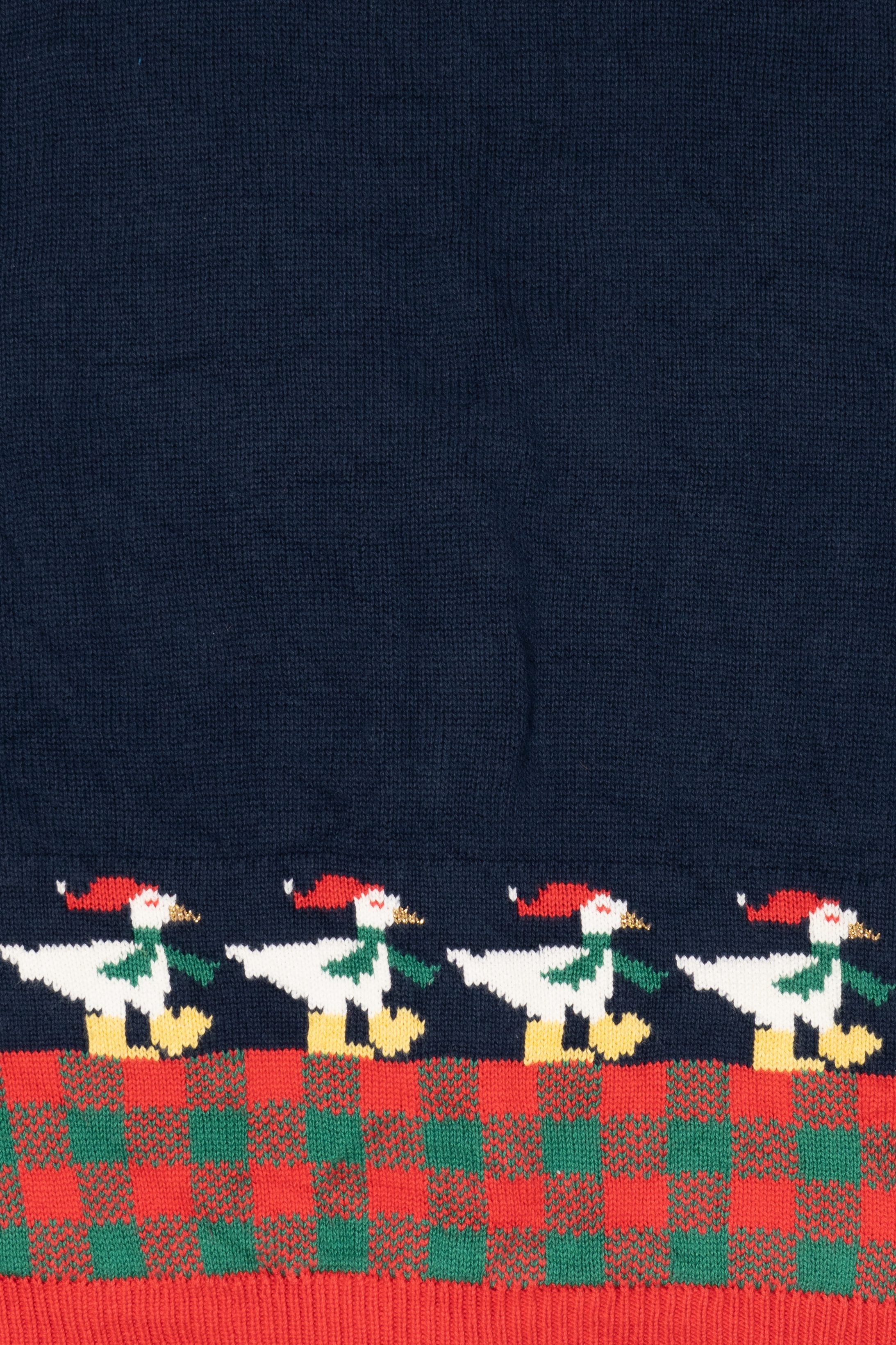 Vintage Blue Sweater Holiday Farm Loft Ugly Christmas Vest (1990s)