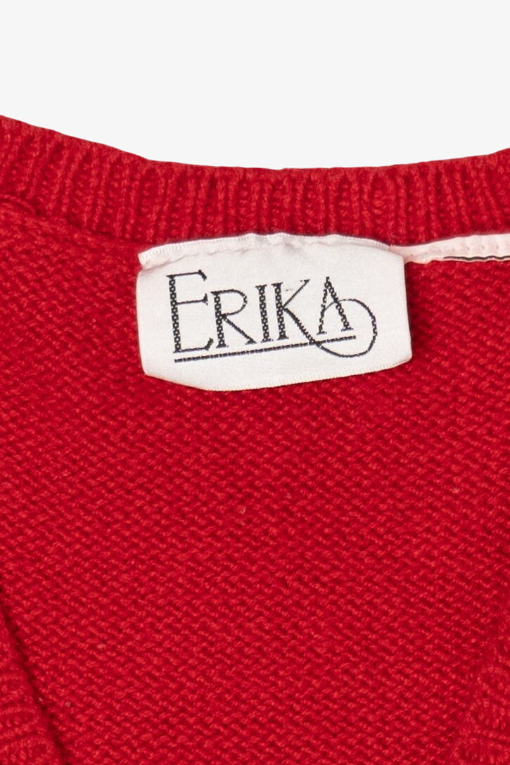Vintage Red Erika Ugly Christmas Vest (1990s)