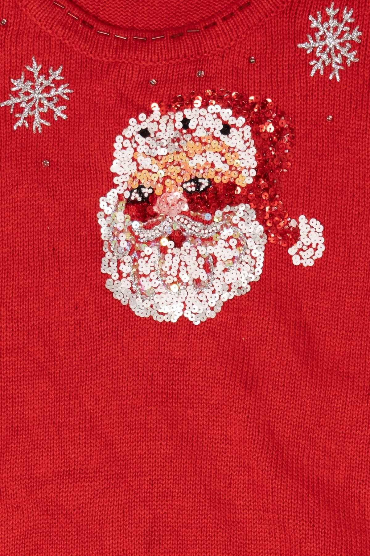 Vintage Red Storybook Knits Santa Ugly Christmas Pullover (2000s)