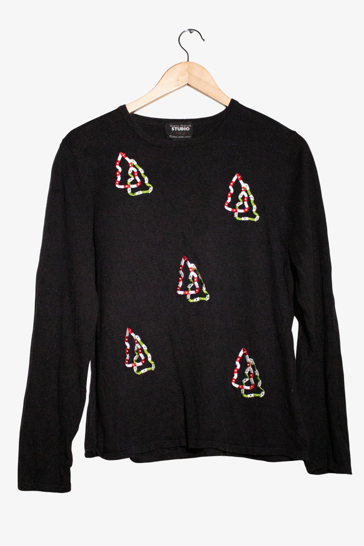 Vintage Black Trees Christmas Sweater (1990s)