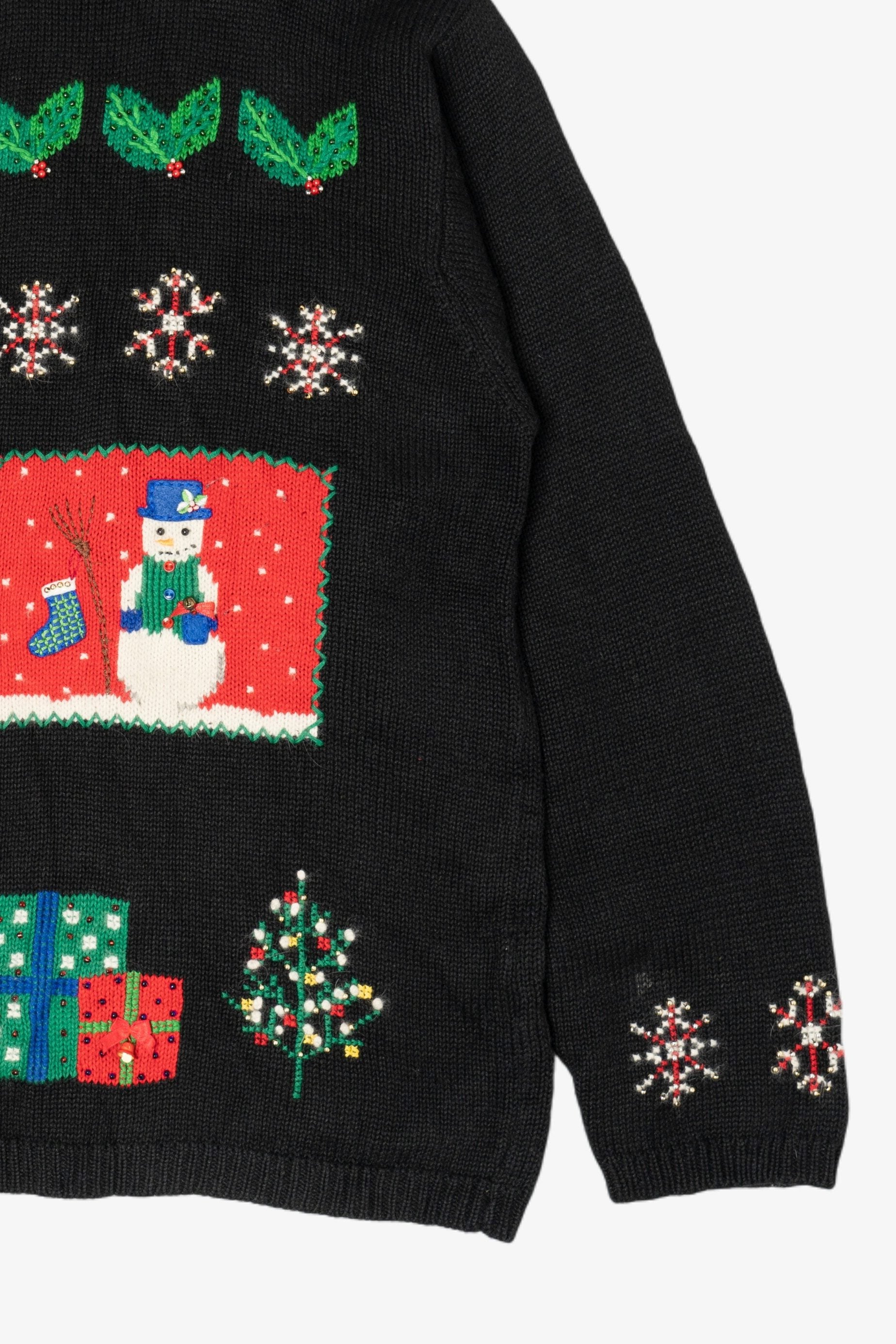 Vintage Black Ugly Christmas Cardigan (1990s)