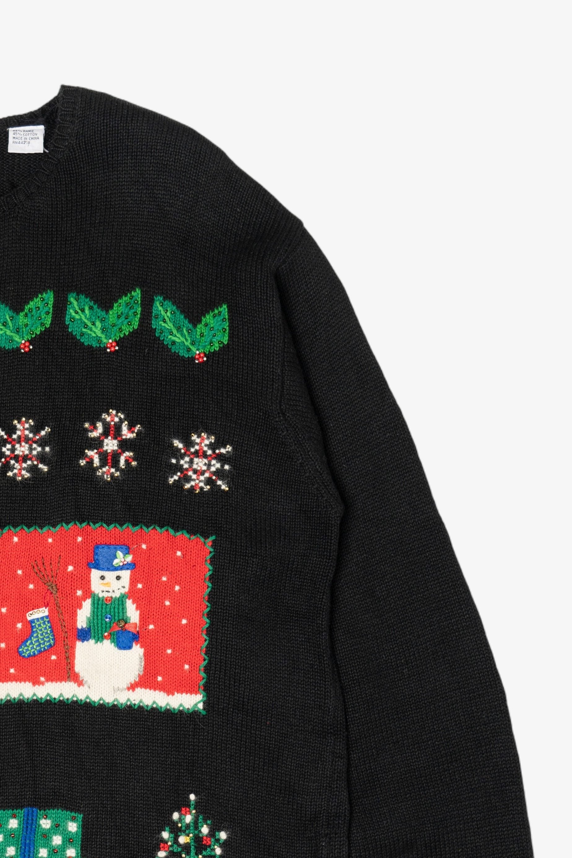 Vintage Black Ugly Christmas Cardigan (1990s)