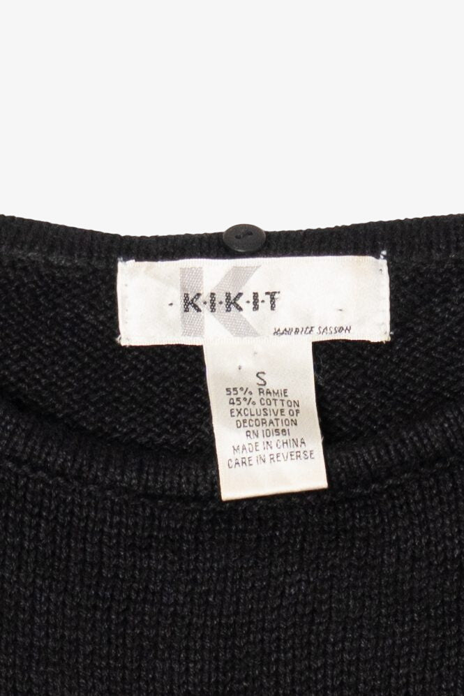 Vintage Y2k Lightweight Kikit Animal Print Stars Ugly Christmas Pullover (2000s)