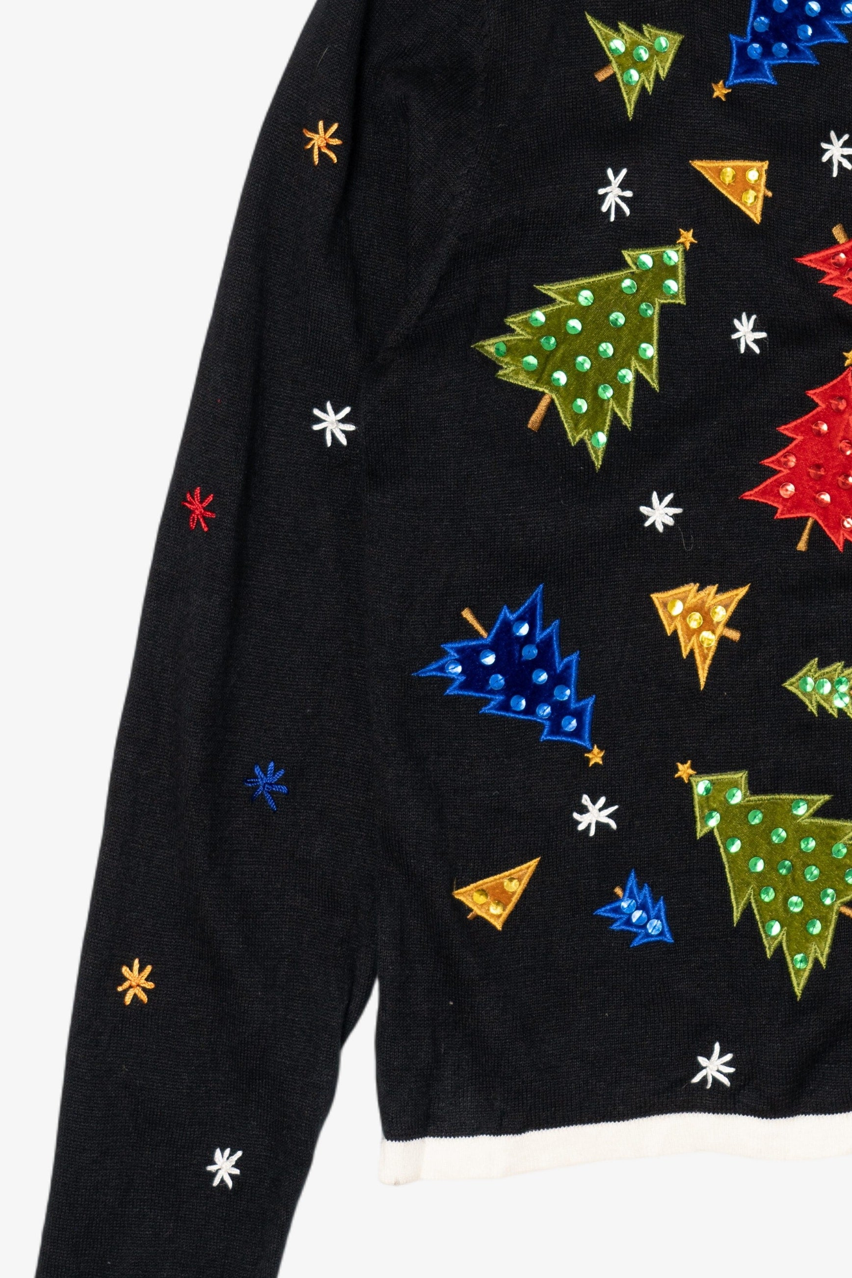 Vintage Black All Points Trees Ugly Christmas Cardigan (1990s)