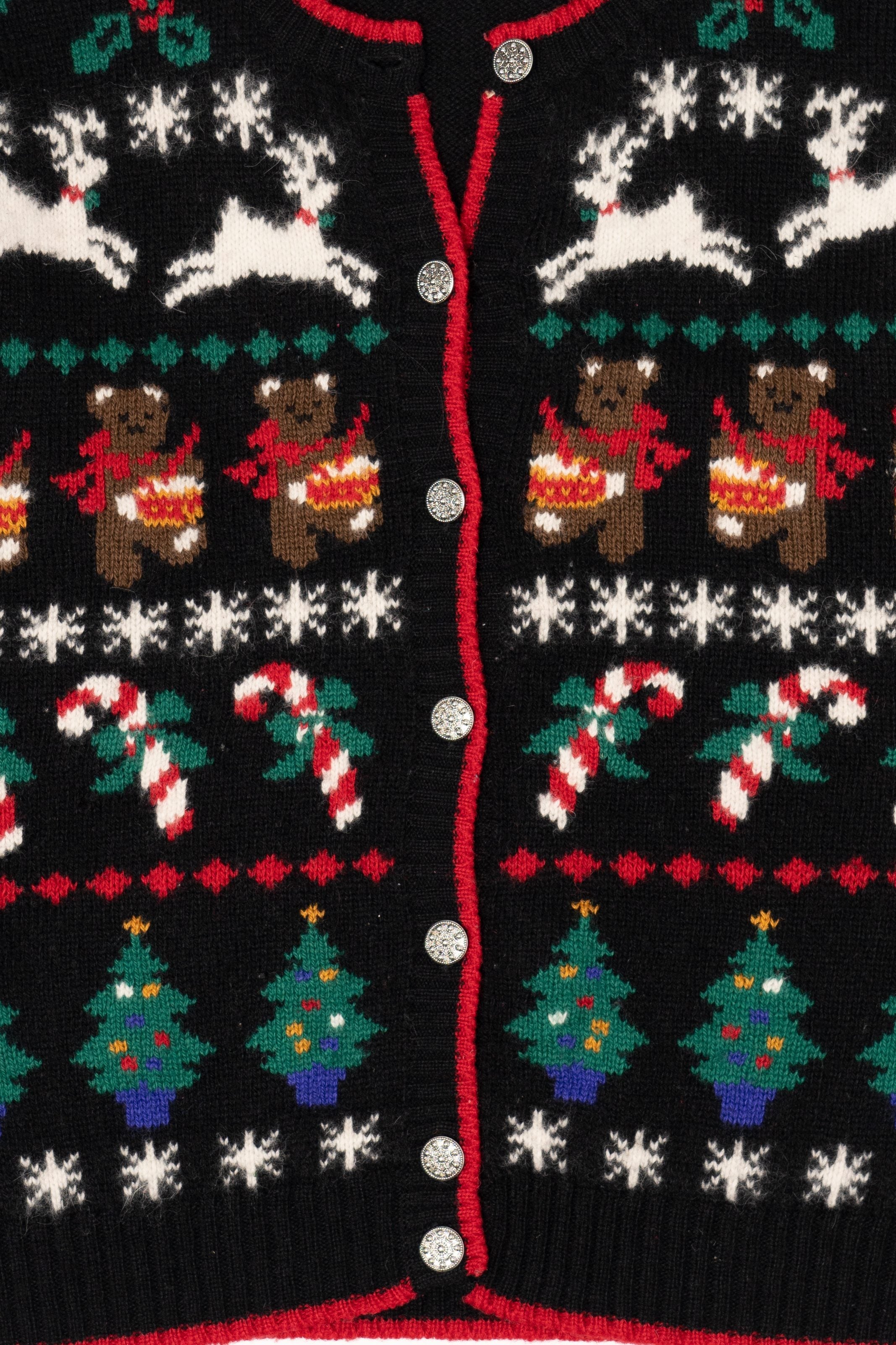 Vintage Black Charter Club Ugly Christmas Cardigan