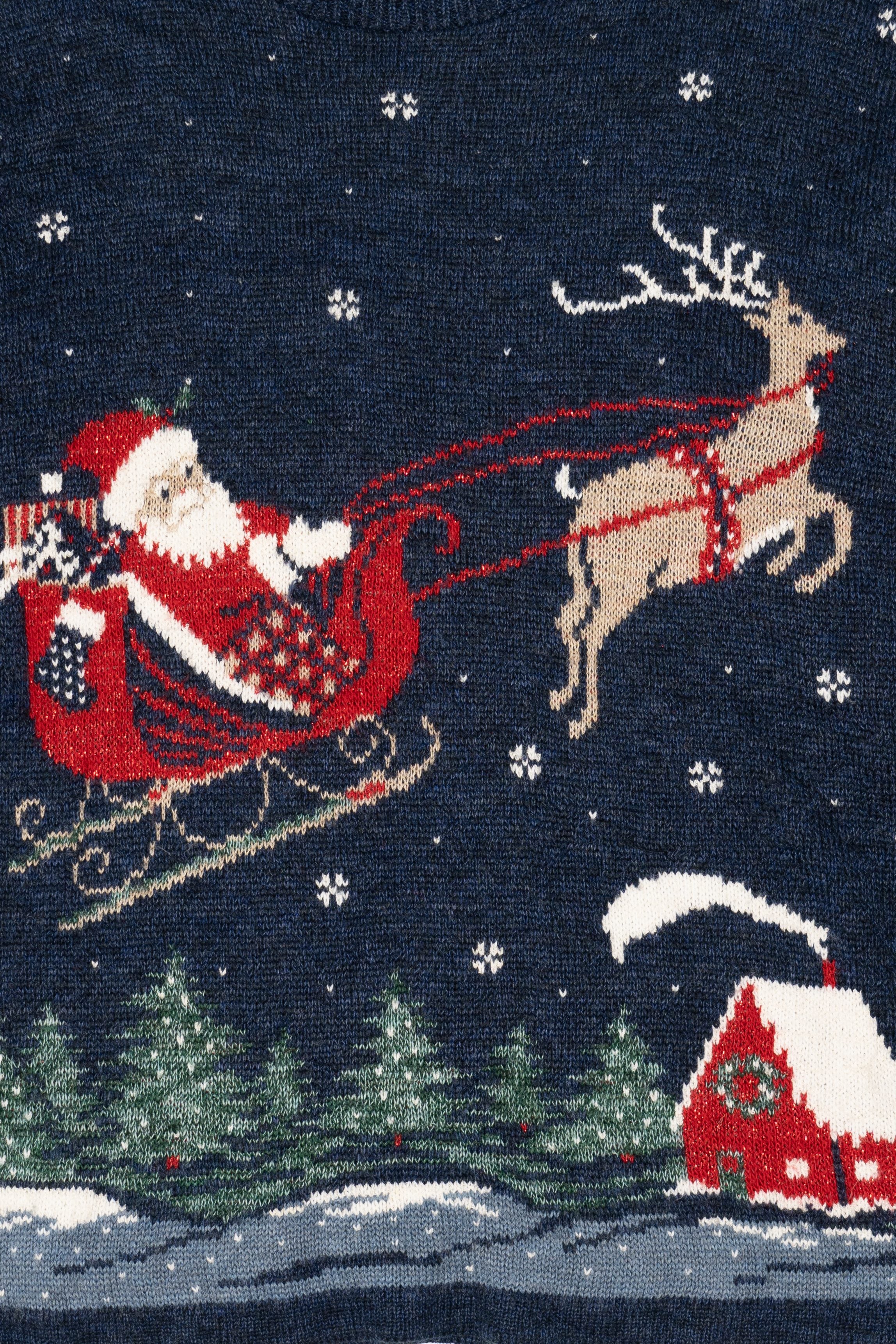 Vintage Nutcracker Santa Ugly Christmas Sweater (1990s)