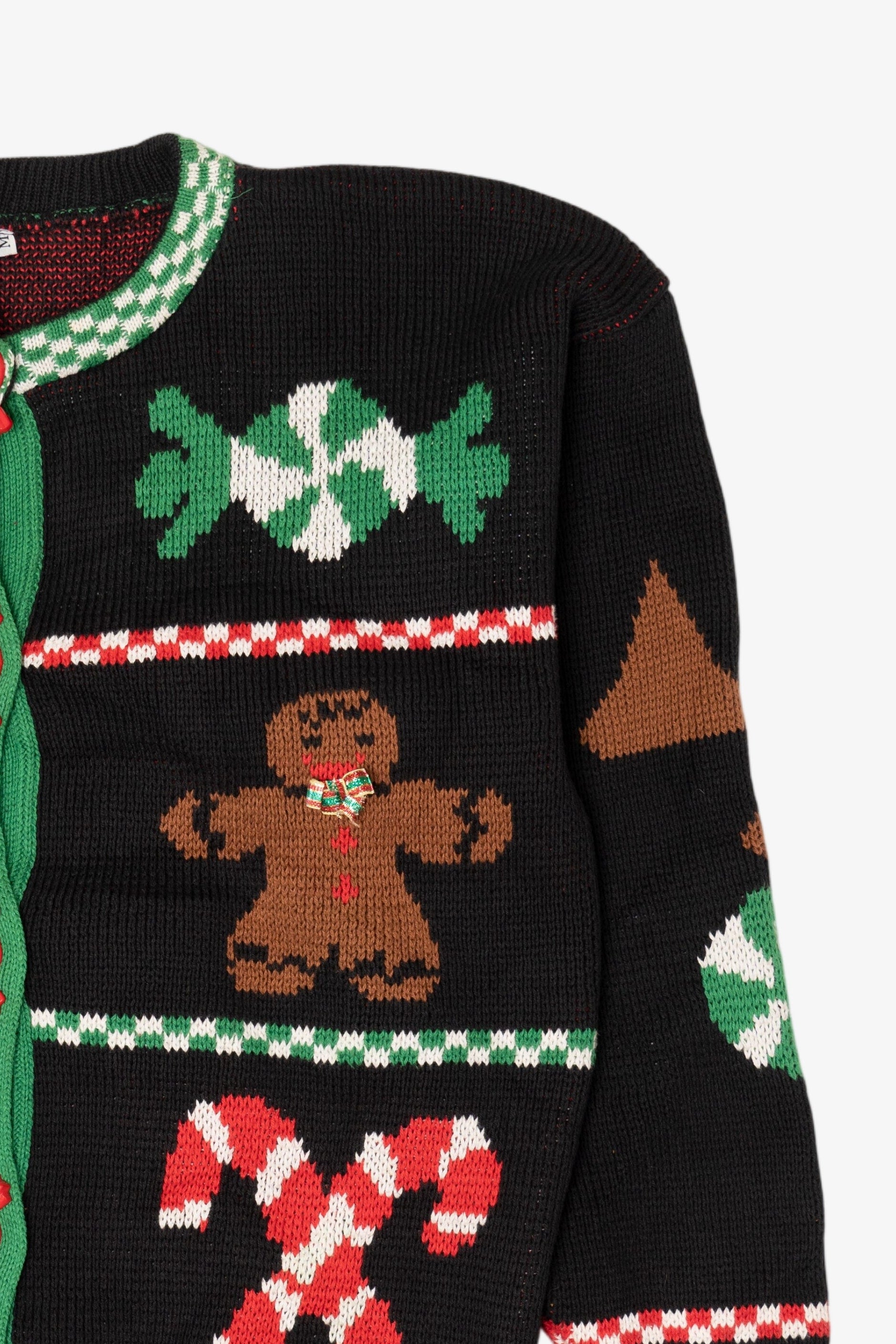 Vintage Black Sweater Loft Gingerbread Man Ugly Christmas Sweater (1990s)