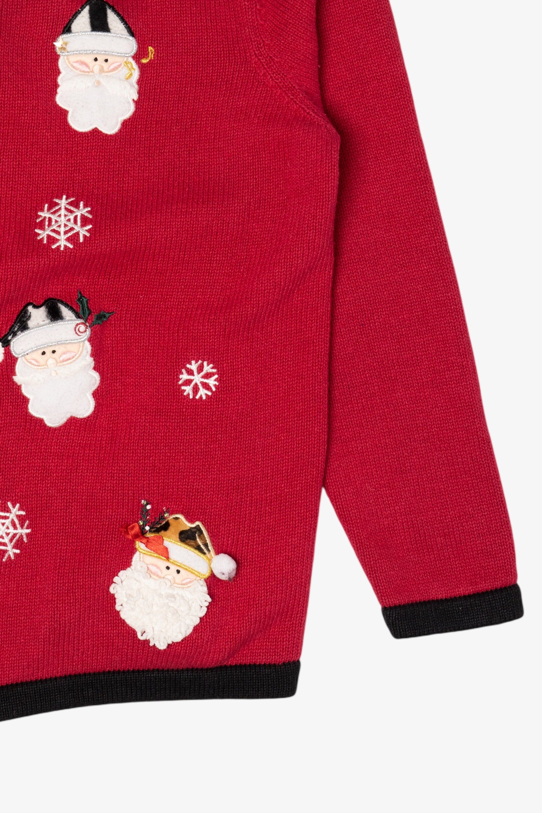 Vintage Red Bechamel Santas Ugly Christmas Cardigan (1990s)