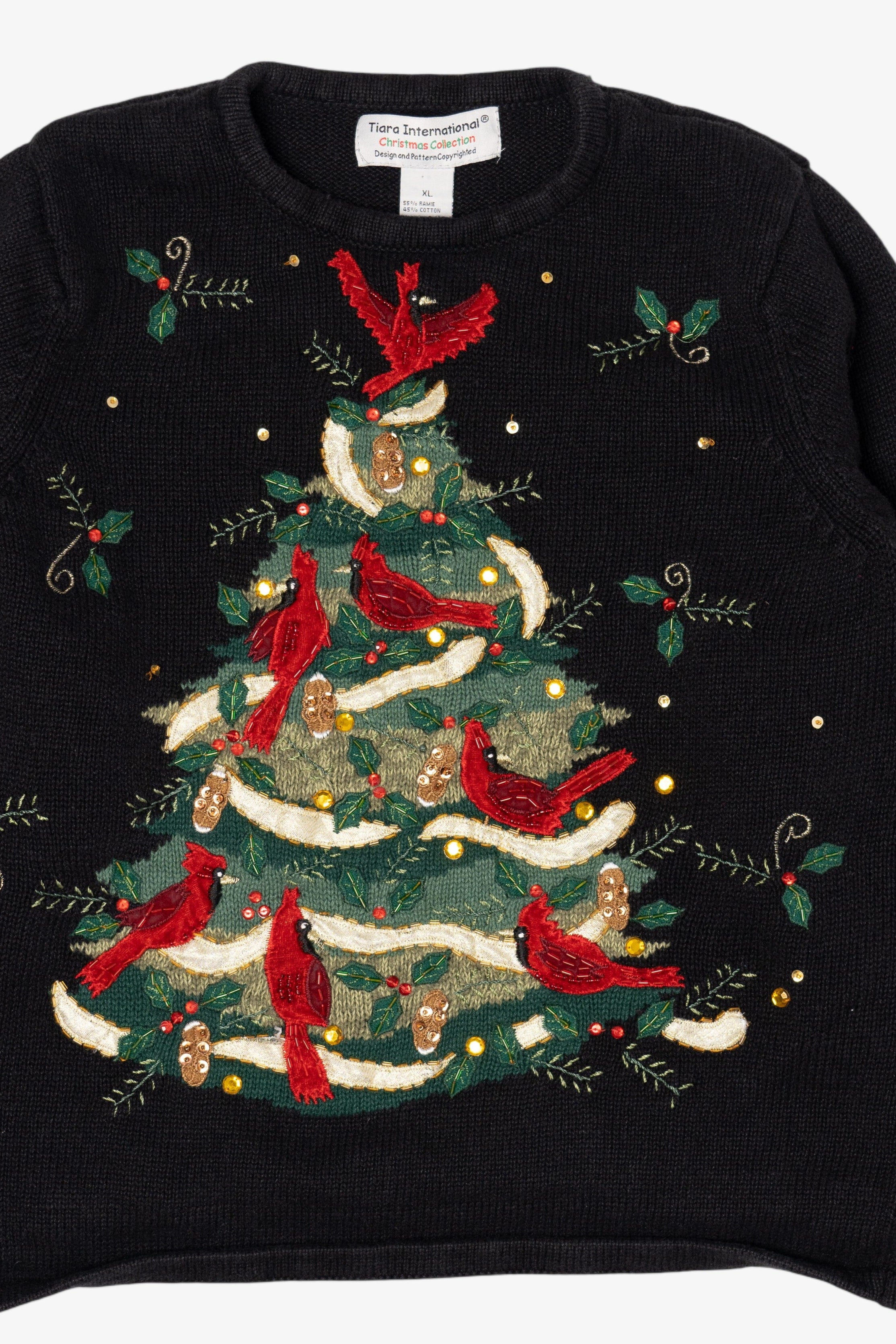 Vintage Black Tiara International Cardinals Ugly Christmas Sweater (2000s)
