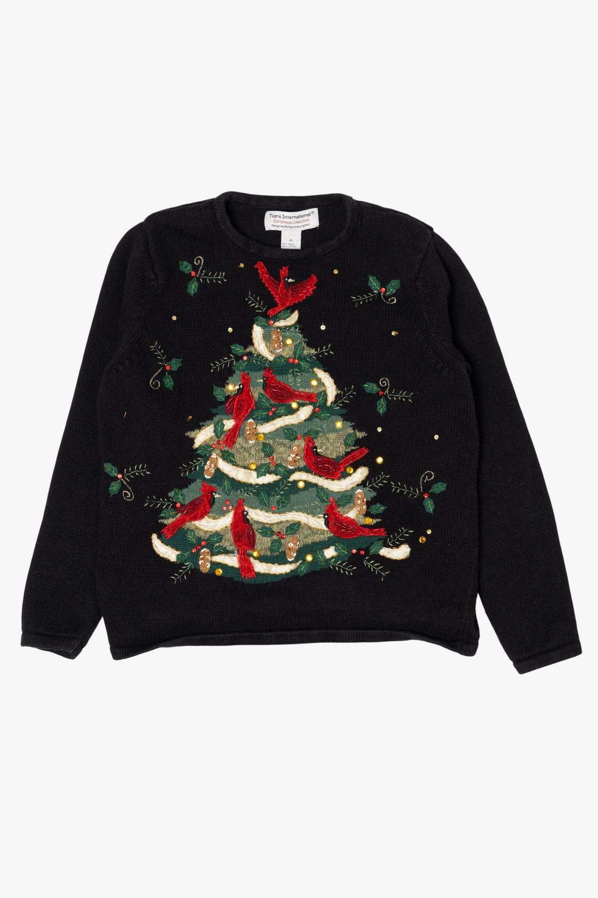 Vintage Black Tiara International Cardinals Ugly Christmas Sweater (2000s)