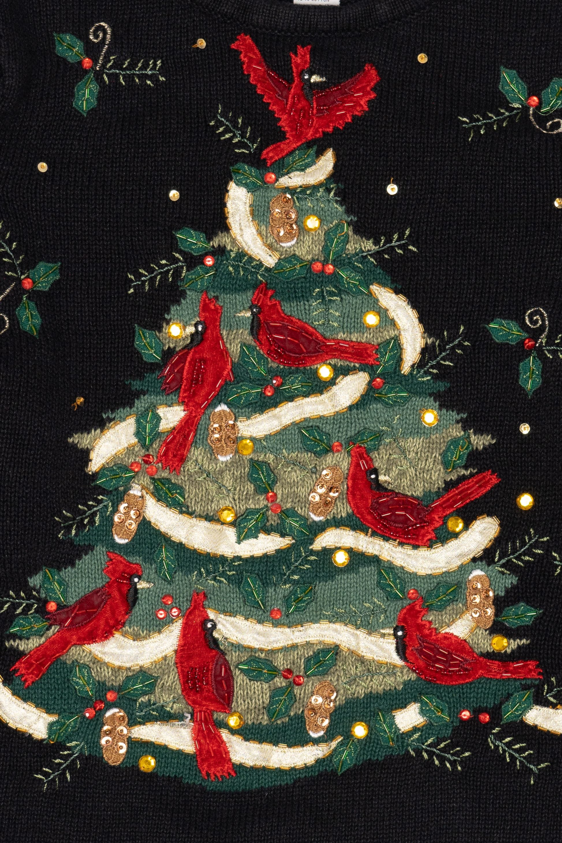 Vintage Black Tiara International Cardinals Ugly Christmas Sweater (2000s)
