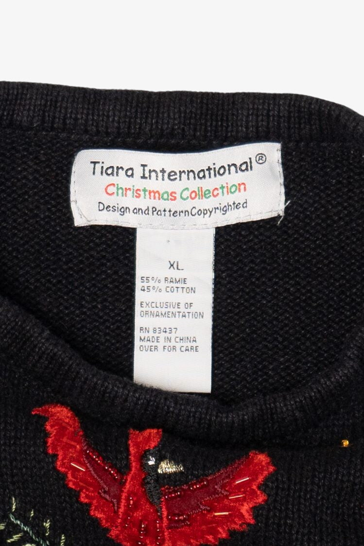 Vintage Black Tiara International Cardinals Ugly Christmas Sweater (2000s)